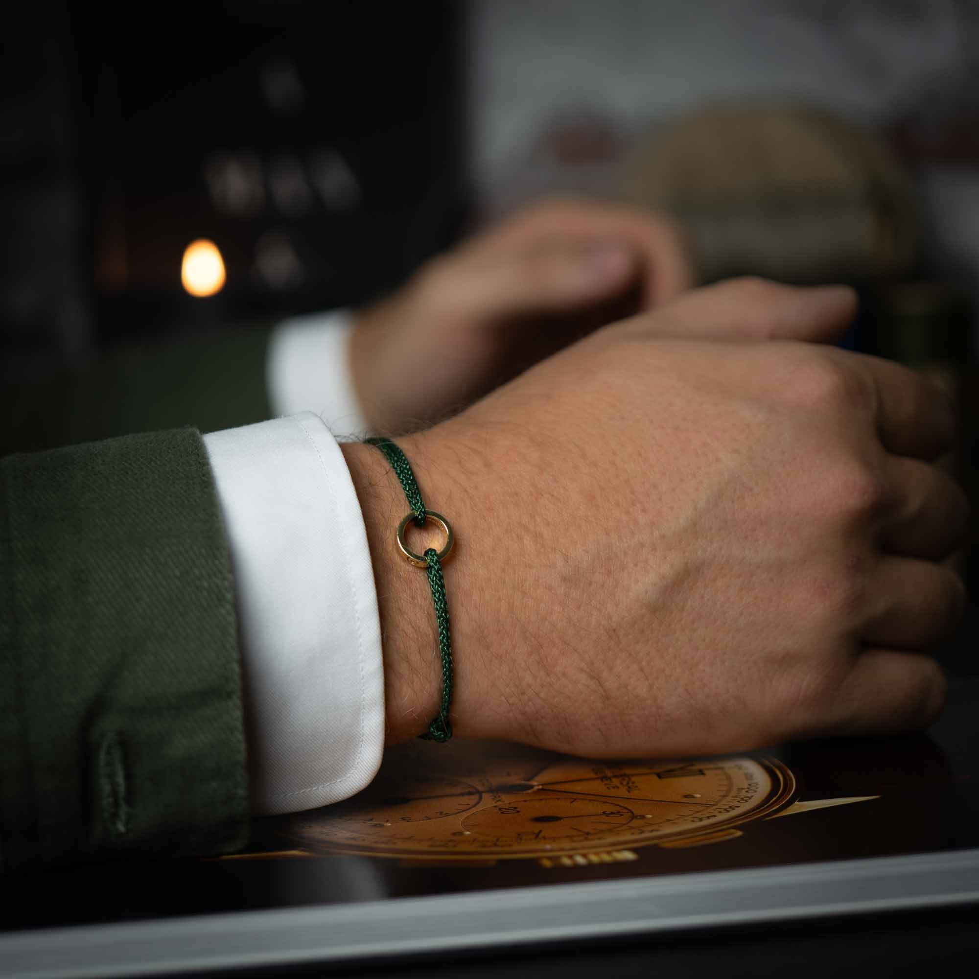 Grünes Ring Armband 14k Goldplattiert