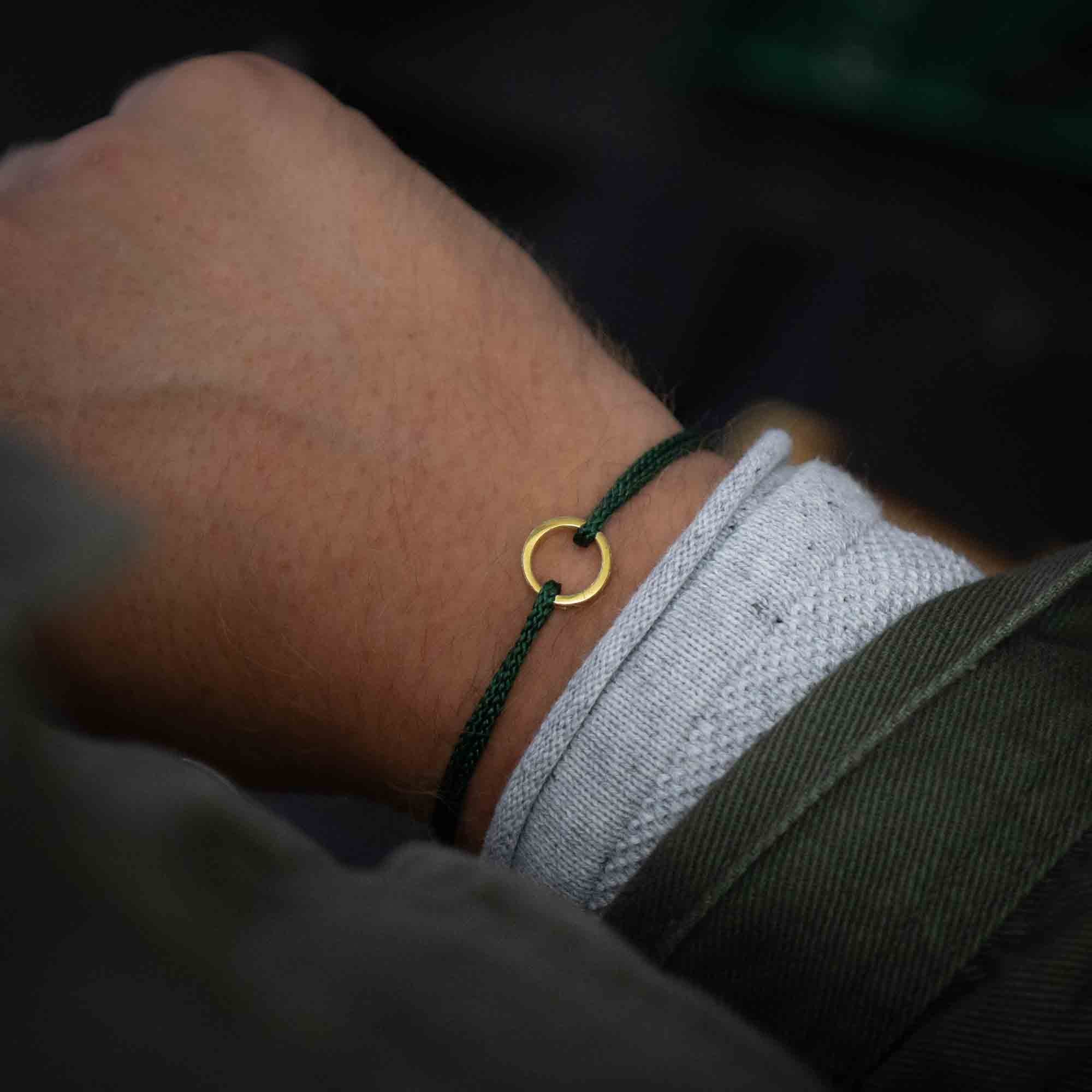 Grünes Ring Armband 14k Goldplattiert