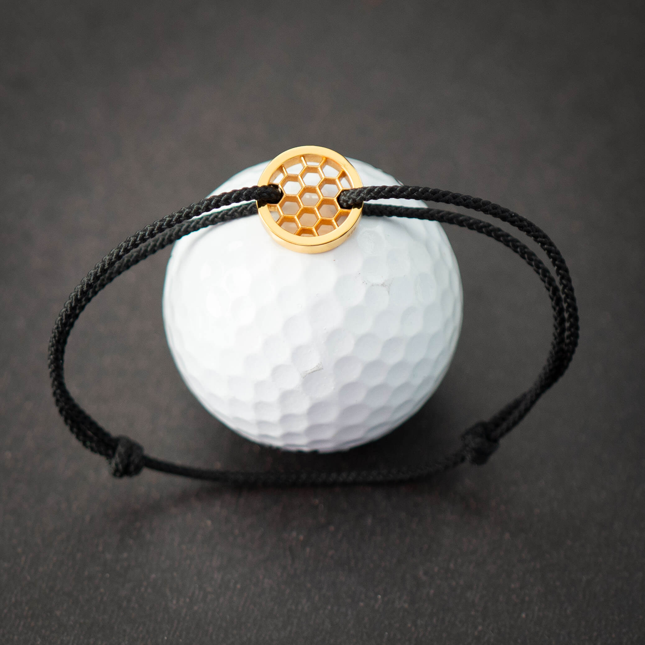 Zwarte Golf Ring armband 14k verguld Goud