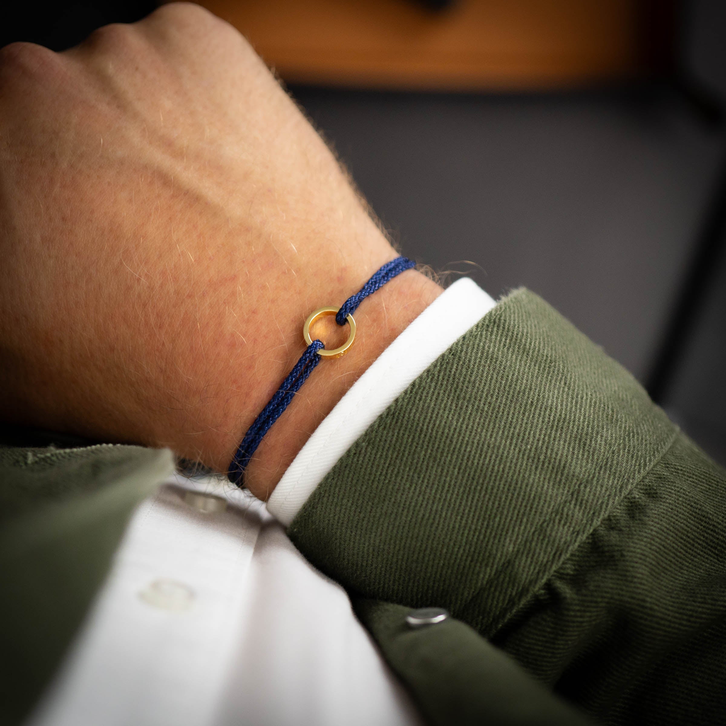 Marineblauwe 14k vergulde sieradenset