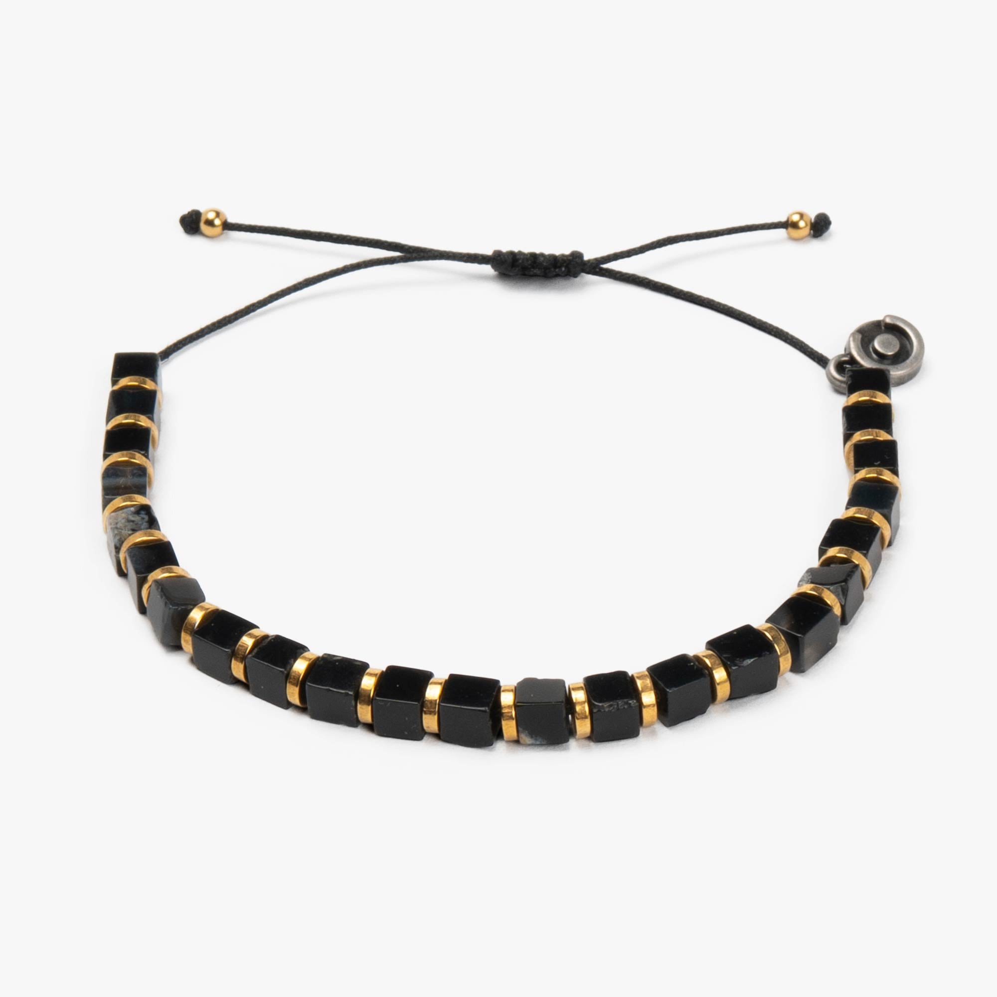 Black Agate Square Cut Bracelet