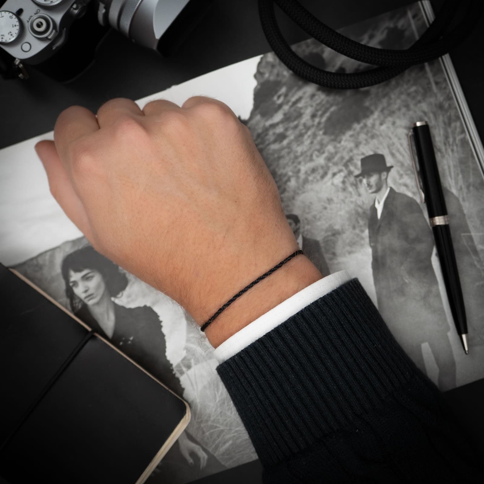 Bold Black Twisted Bracelet