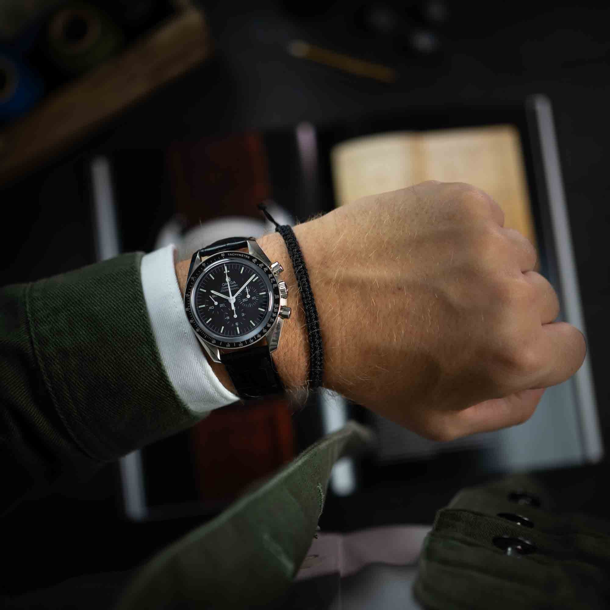 black string bracelet for watch lovers