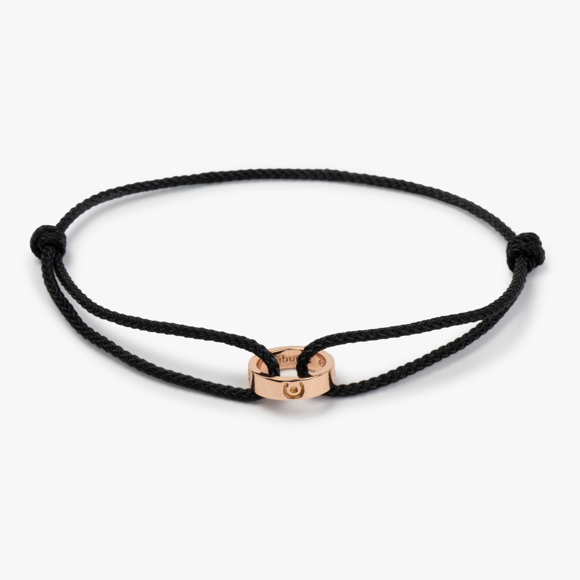 Black Ring Bracelet 14k Rose Gold plated