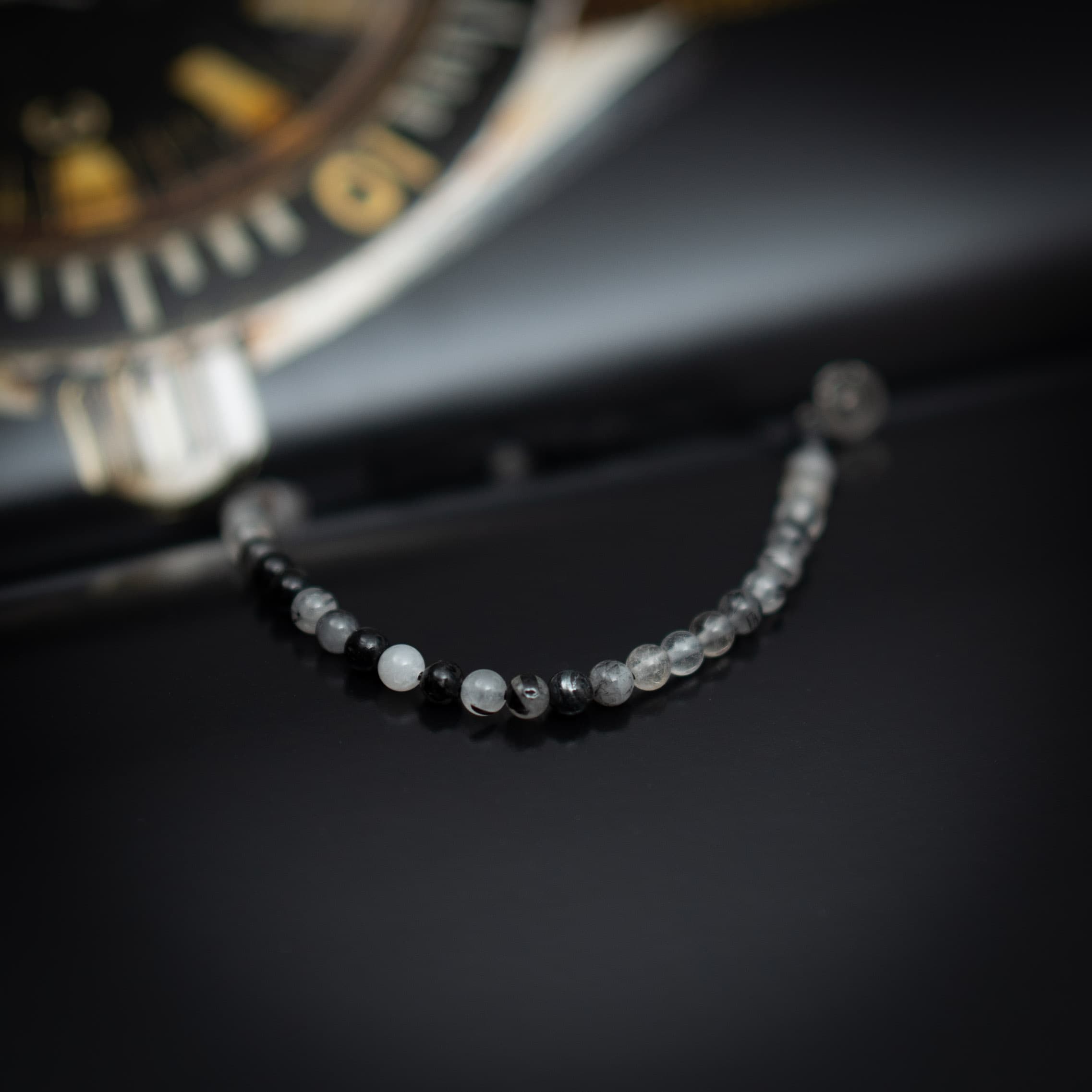 black rutilated bracelets