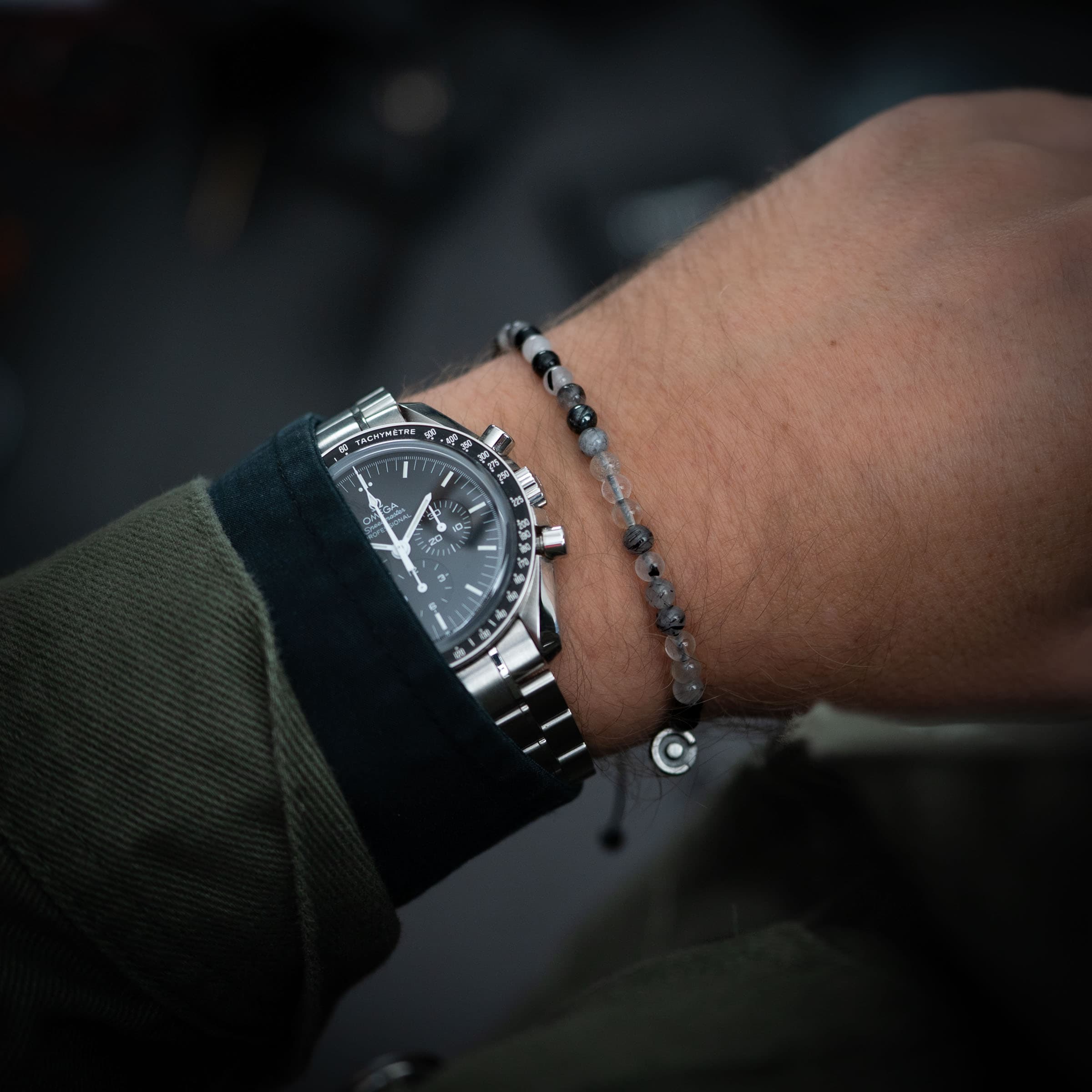 black rutilated bracelet
