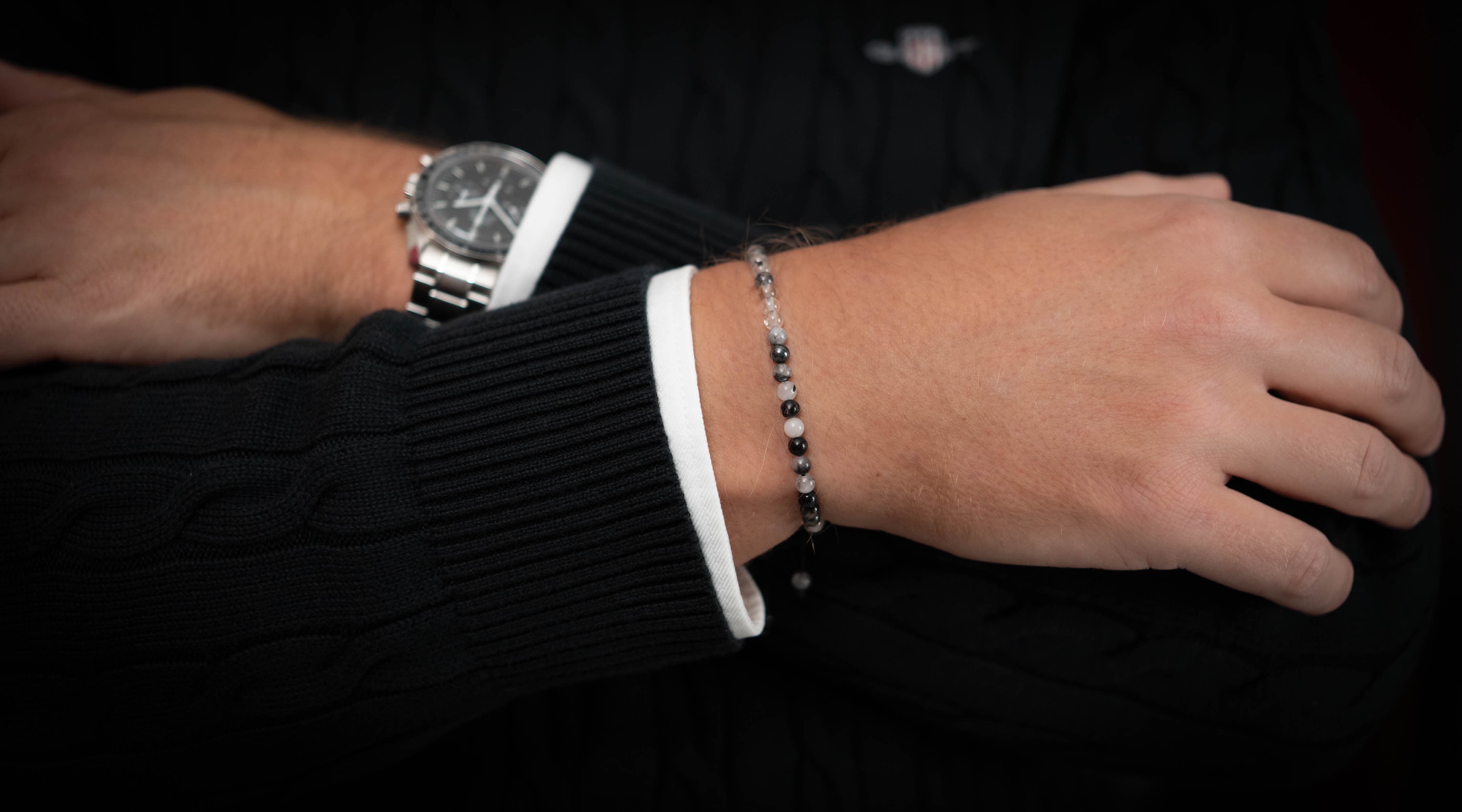 black rutilated quartz gemstone bracelet
