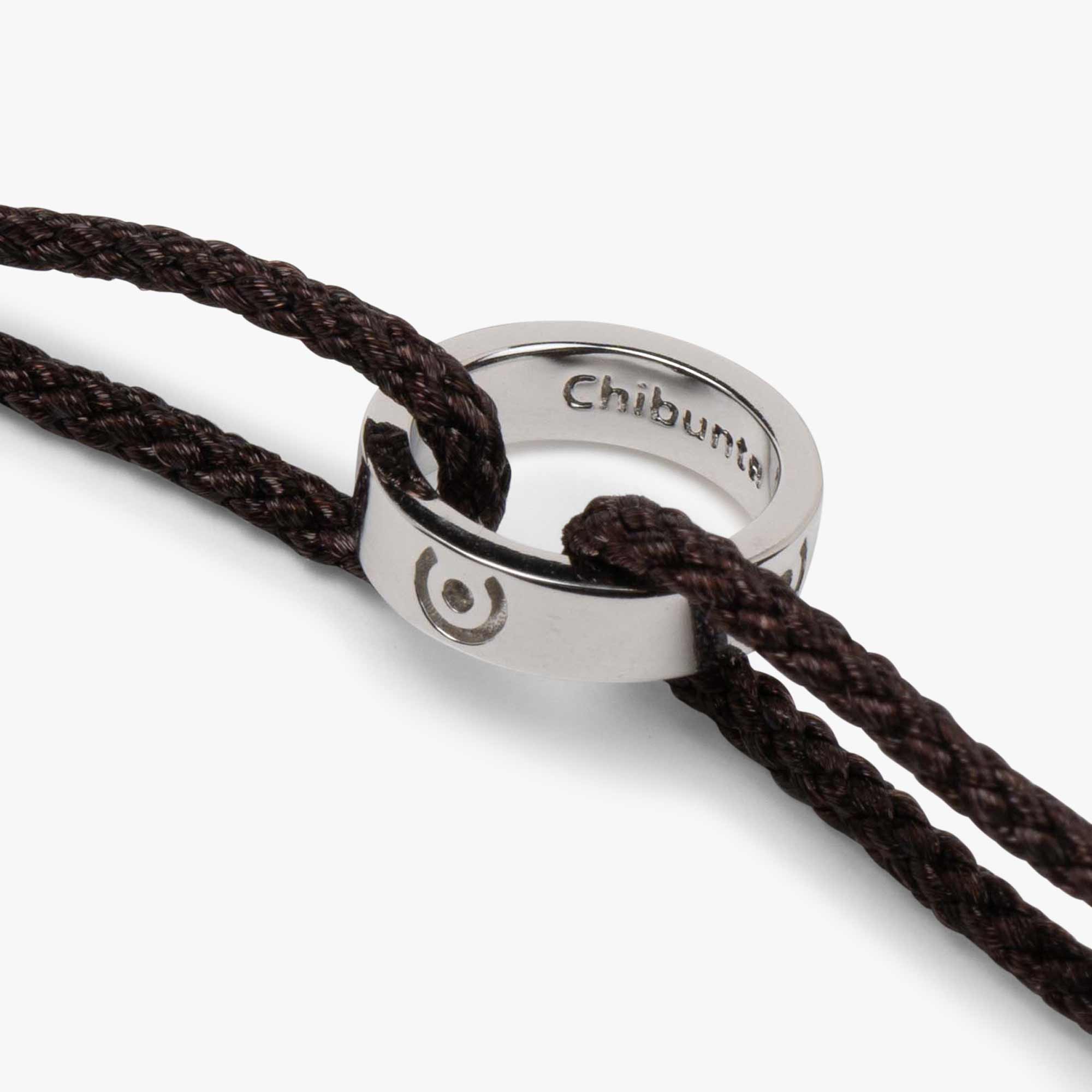 Braun Ring Armband 925 Sterling Silber
