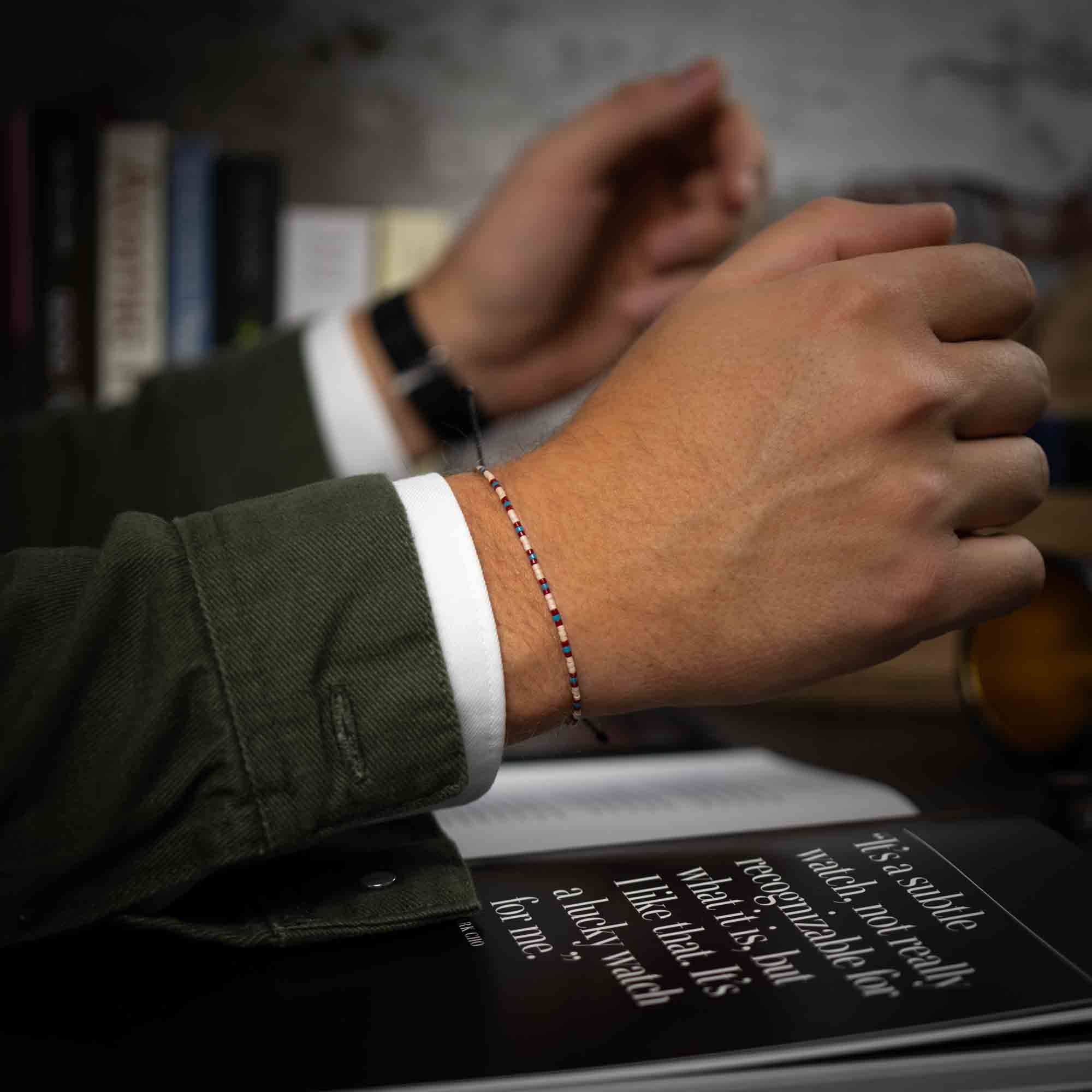 masculine mens designer beaded bracelets