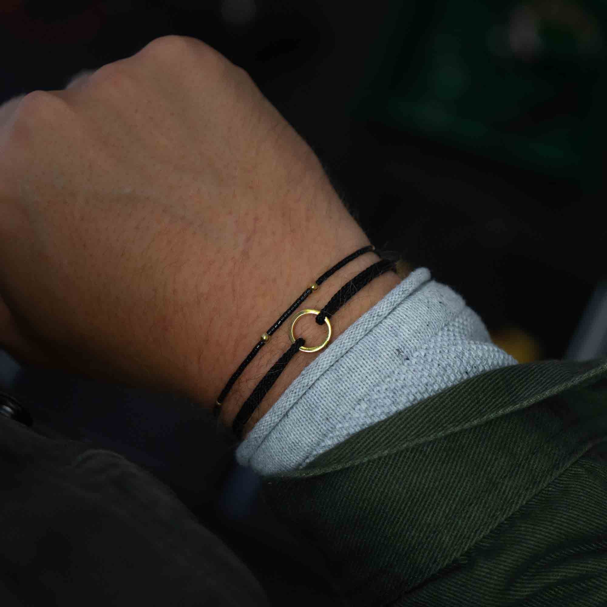 Black Ring & Double Trouble 14k Gold plated Bracelet pack