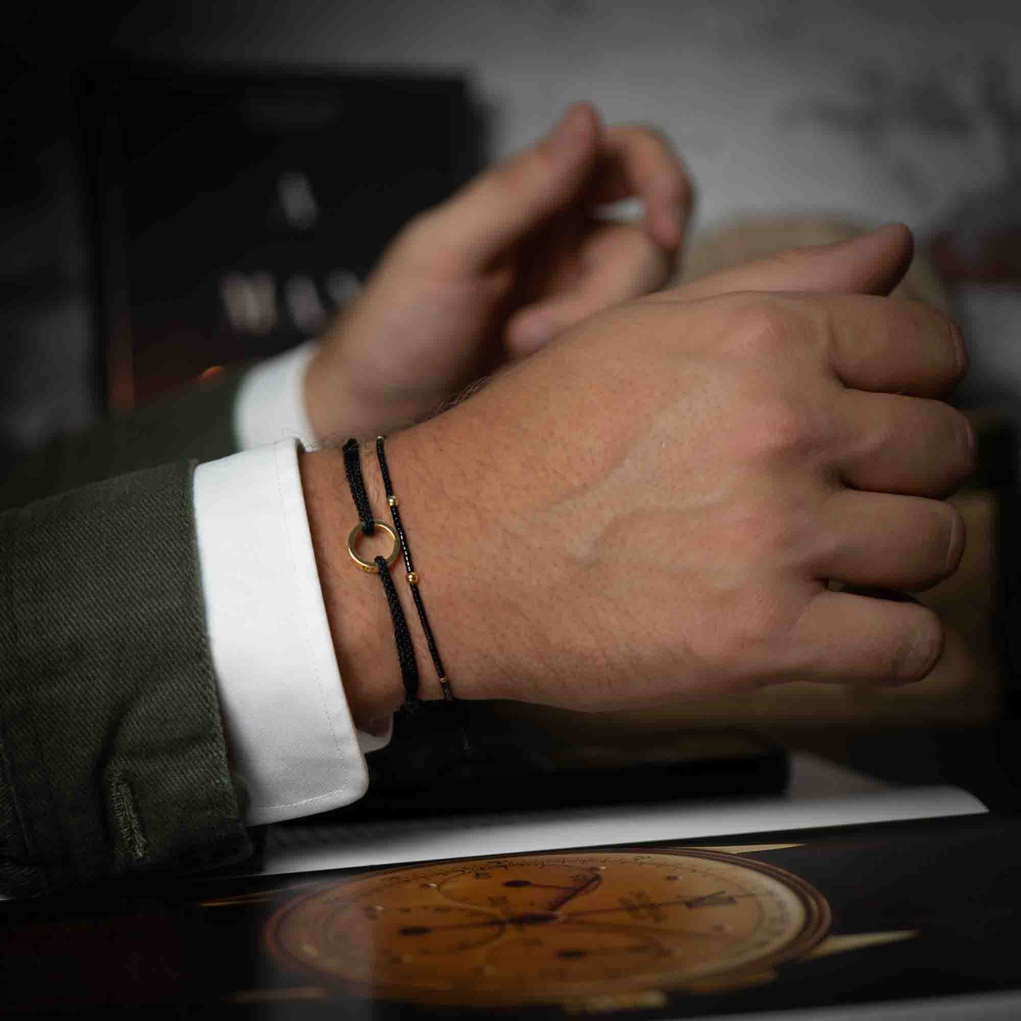 Black Ring & Double Trouble 14k Gold plated Bracelet pack