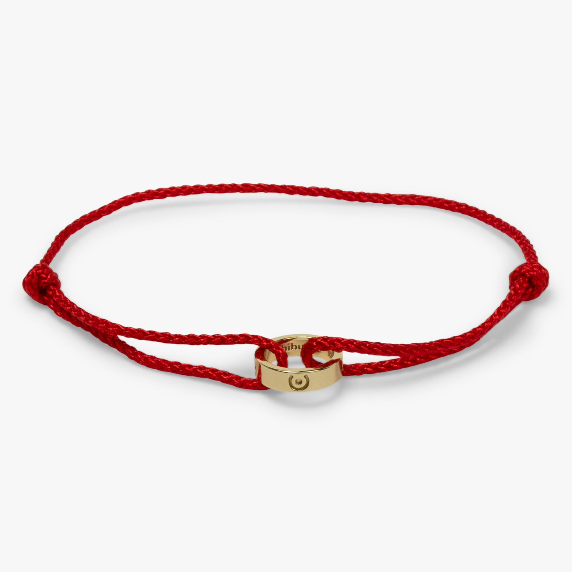 14k Gold Tube Red String Bracelet Silk Cord Red String Bracelet