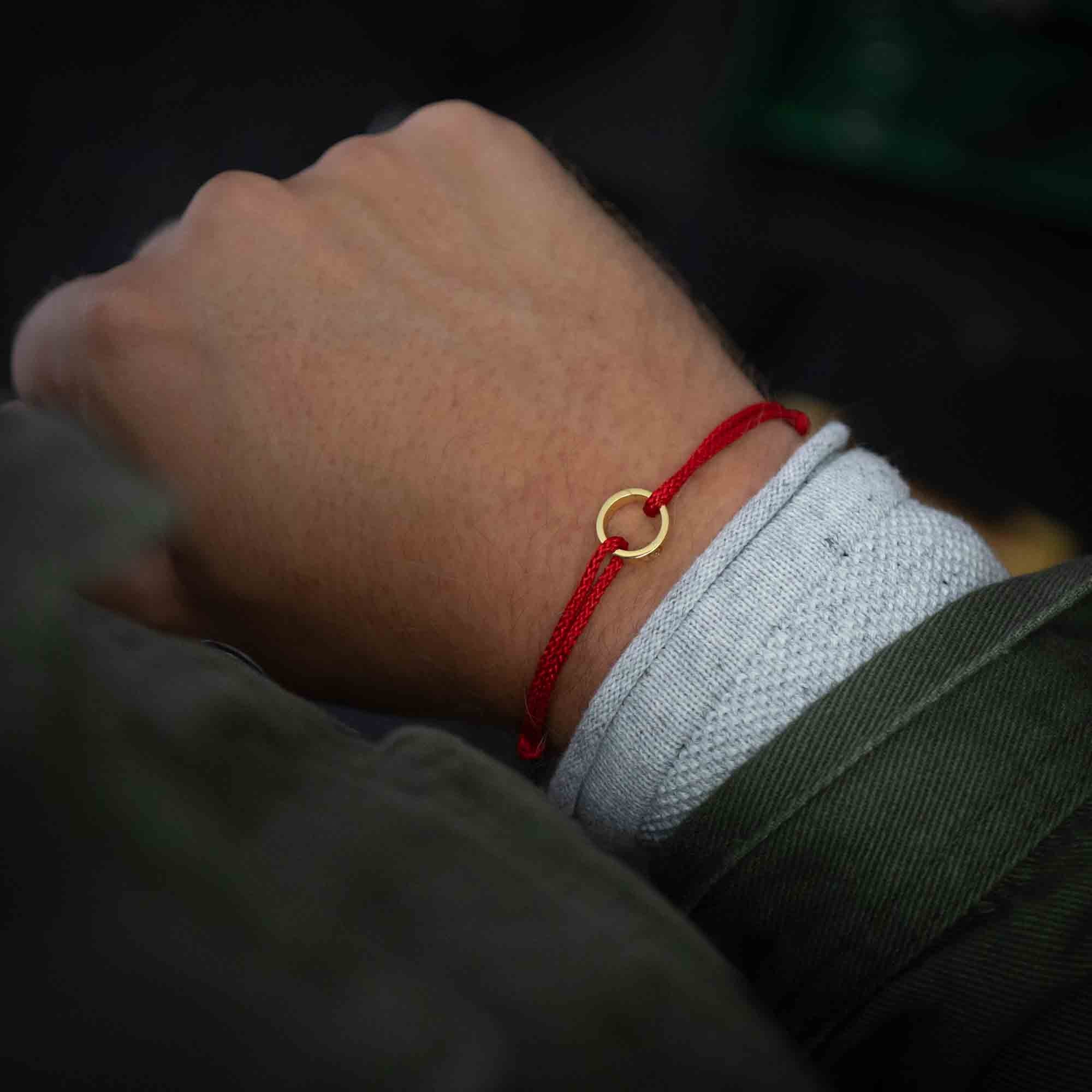 Red Ring Bracelet 14k Gold plated