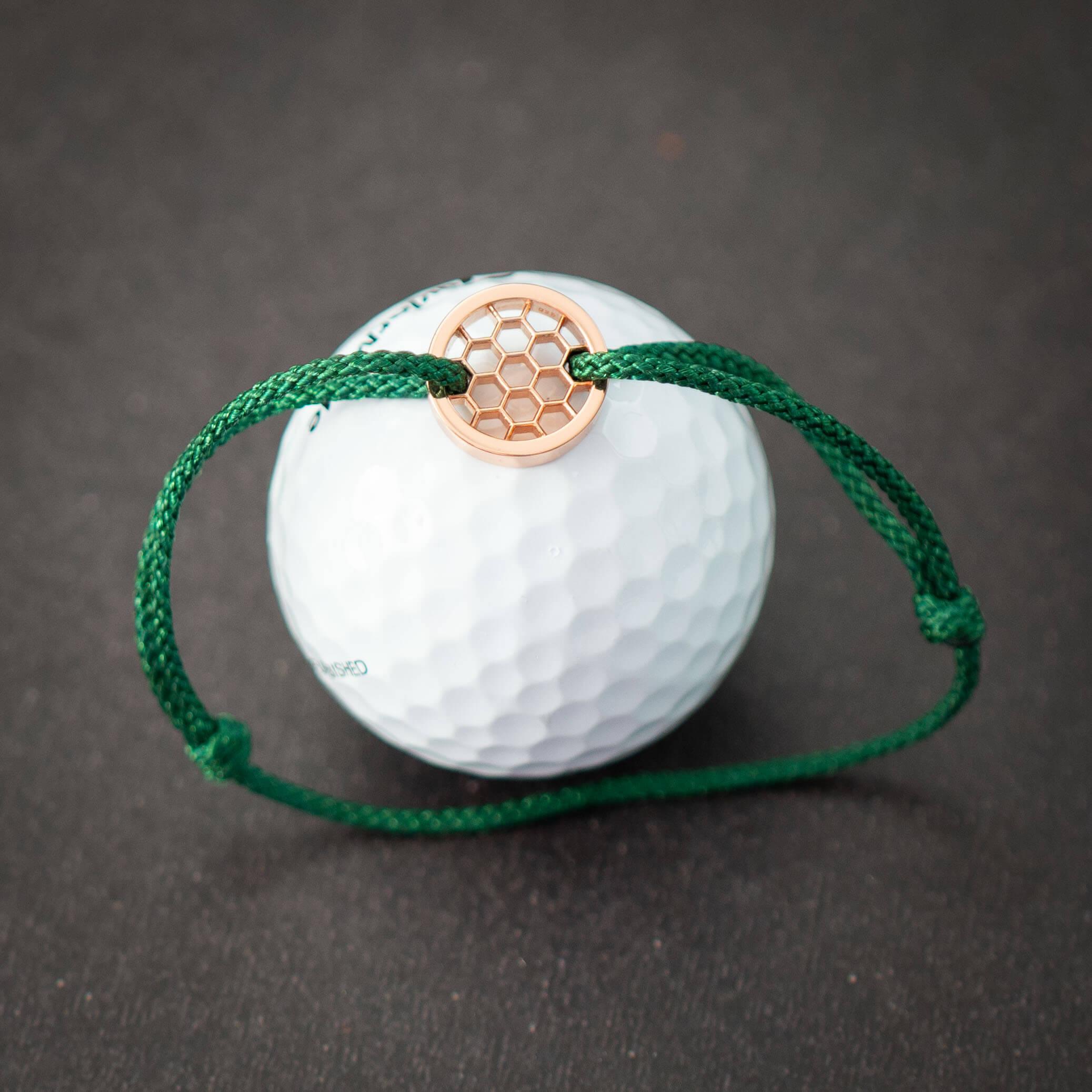 Groene Golf Ring armband 14k Rosé Goud verguld