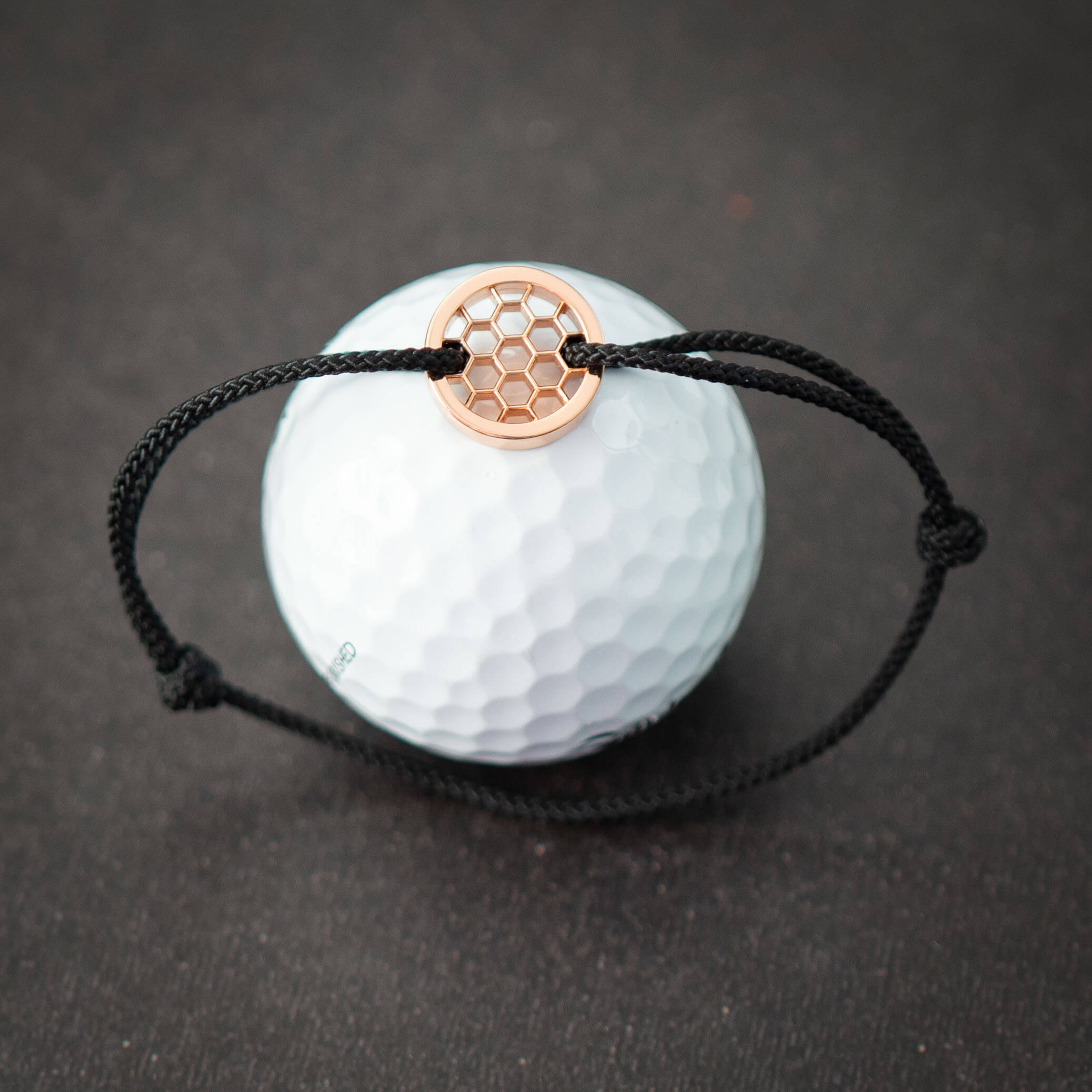 Zwarte Golf Ring armband Rosé 14k Goud verguld