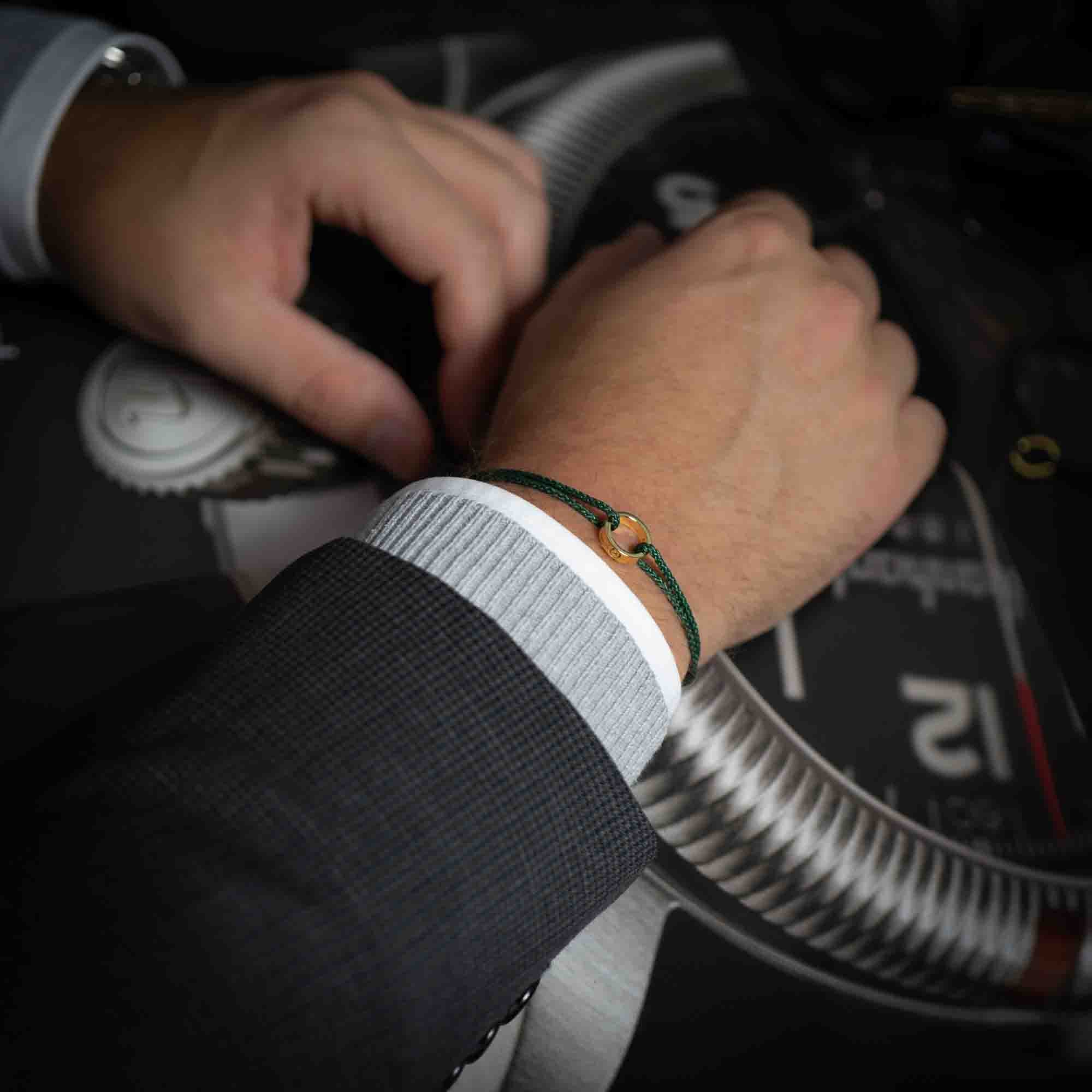 Grünes Ring Armband 14k Goldplattiert