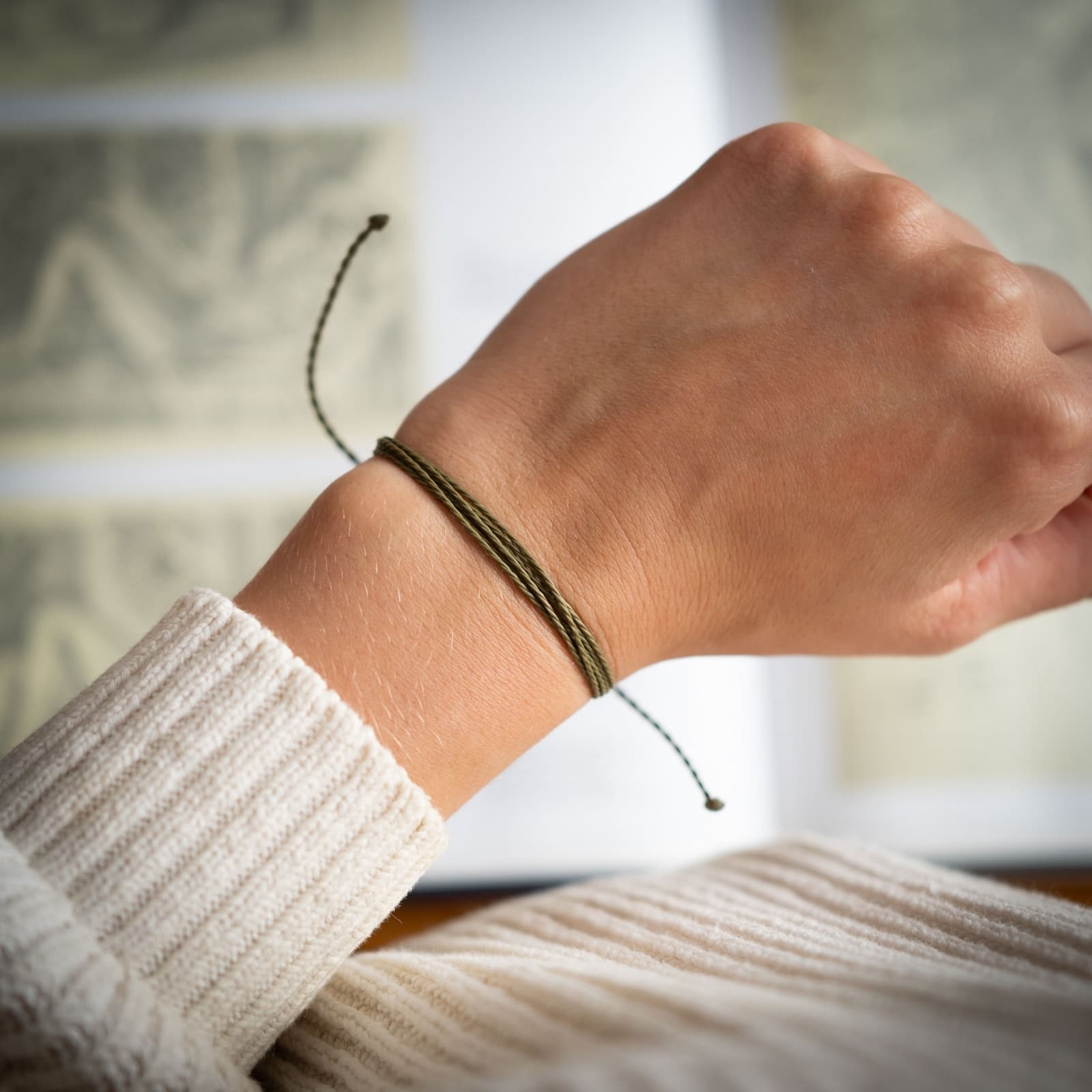 Olijf Groene String armband