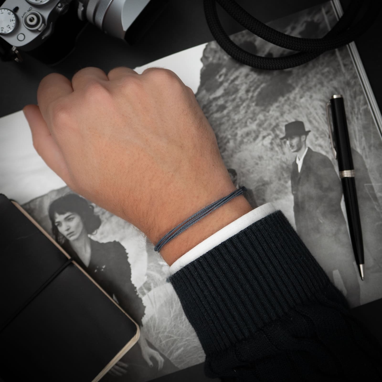 Deep Grey String bracelet