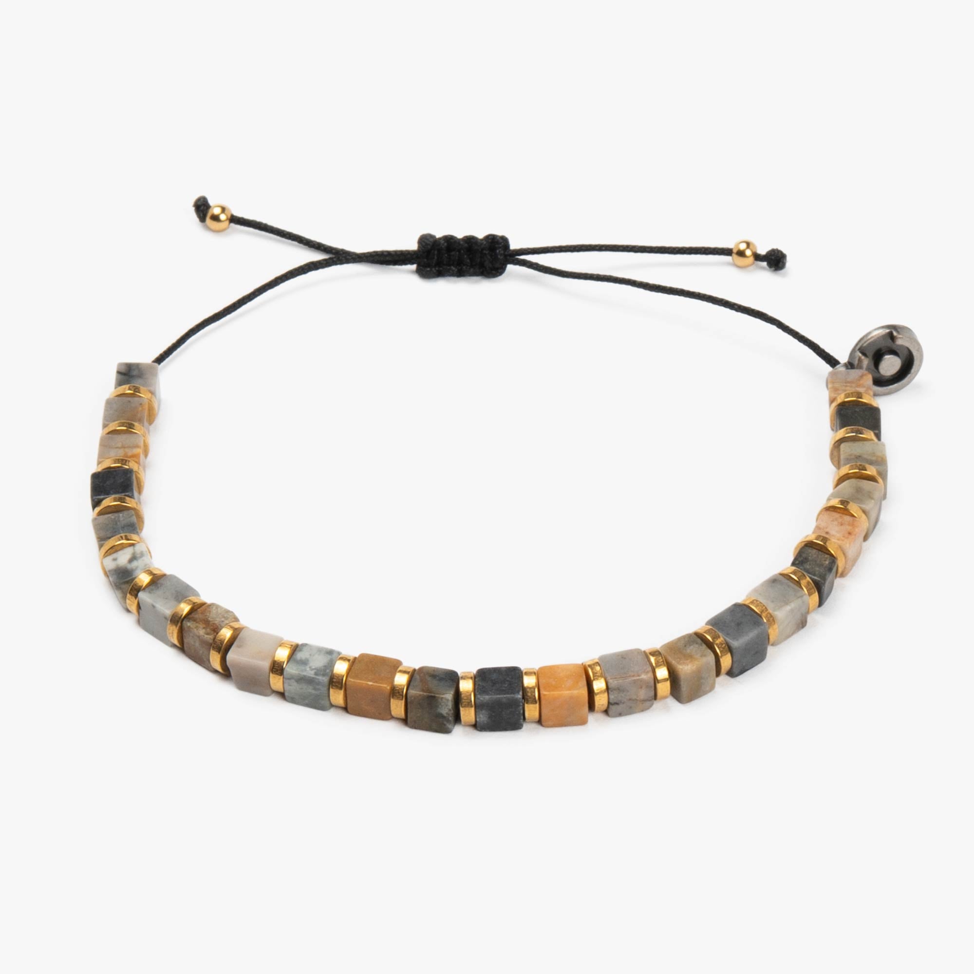 Grey Picasso Jasper Square Cut Armband