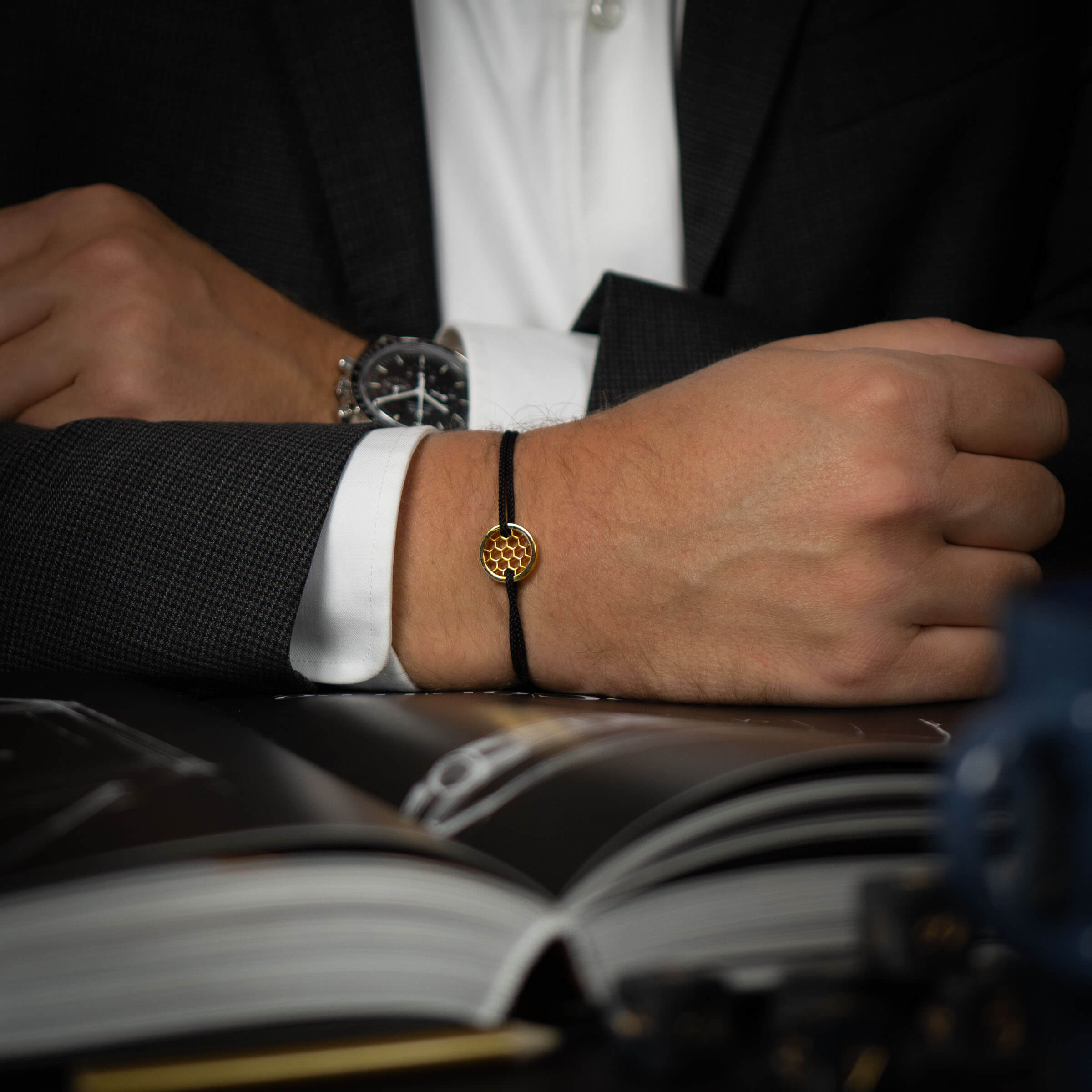 Black Golf Bracelet 14k Gold plated