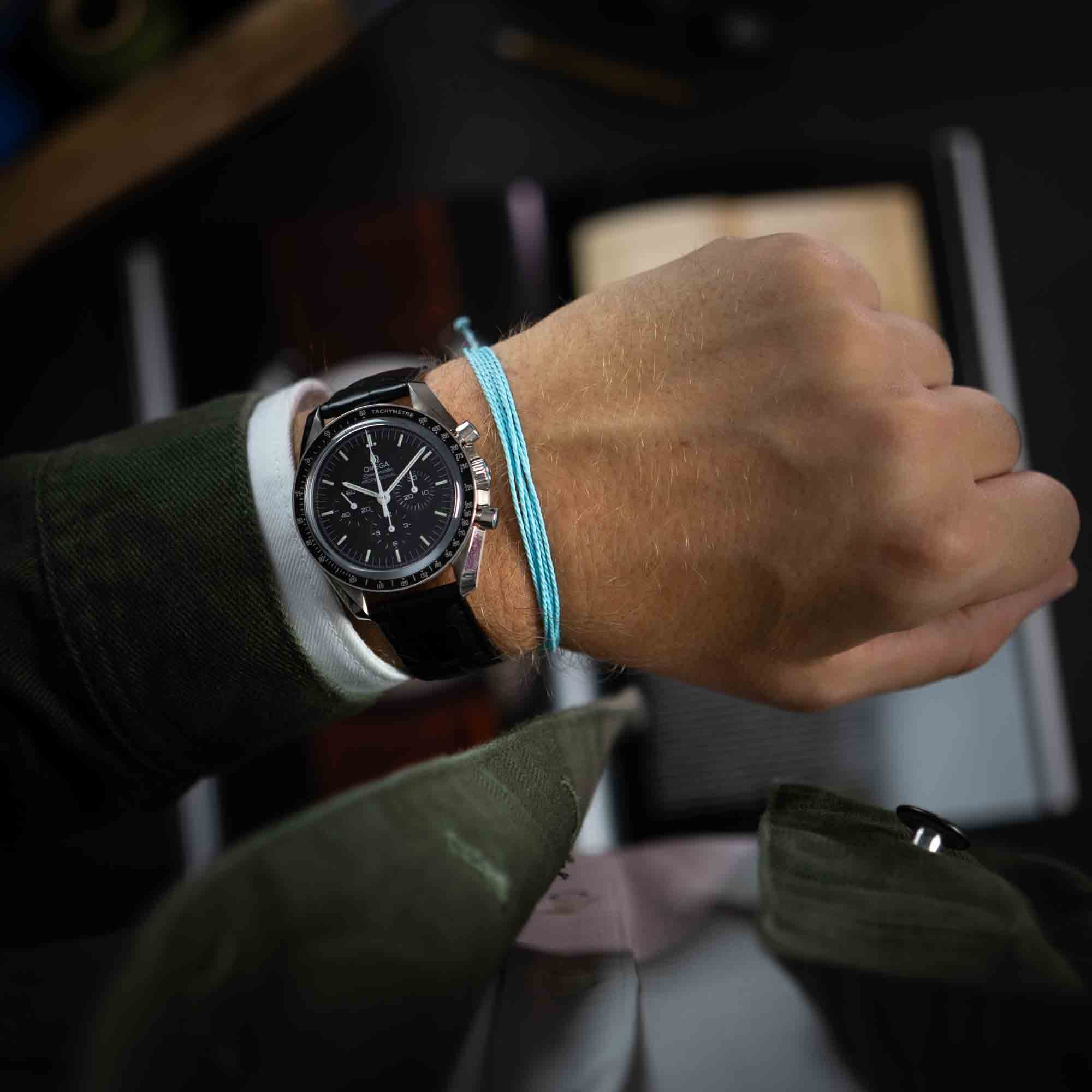 light blue string bracelet for men