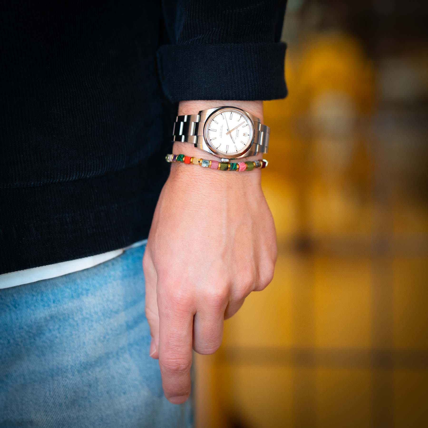 Mixed Color Jasper Square Cut armband