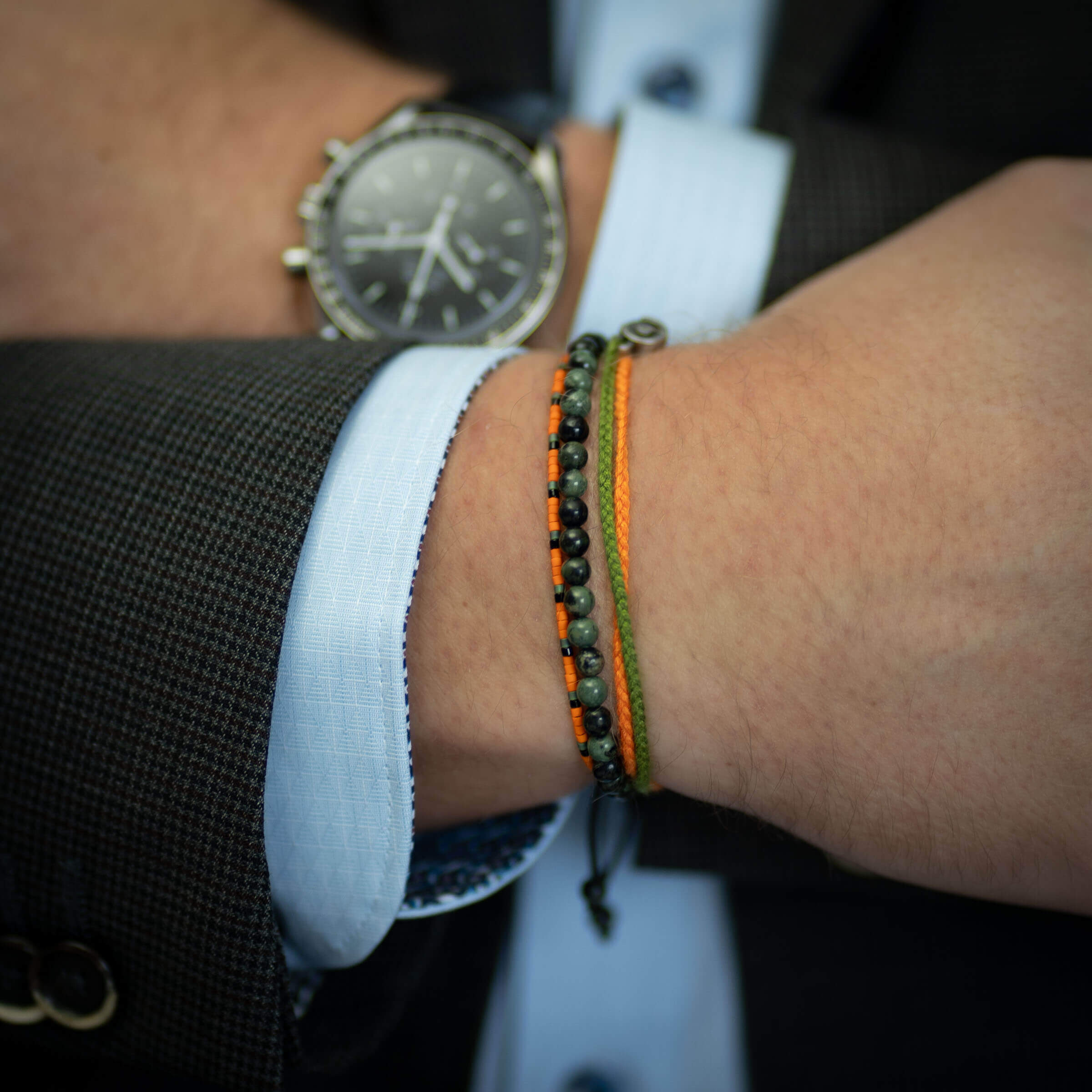 Moss Agate & Orange bracelet pack