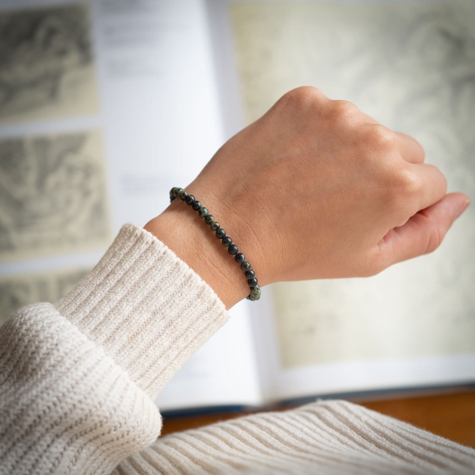 Moosachat Edelstein Armband