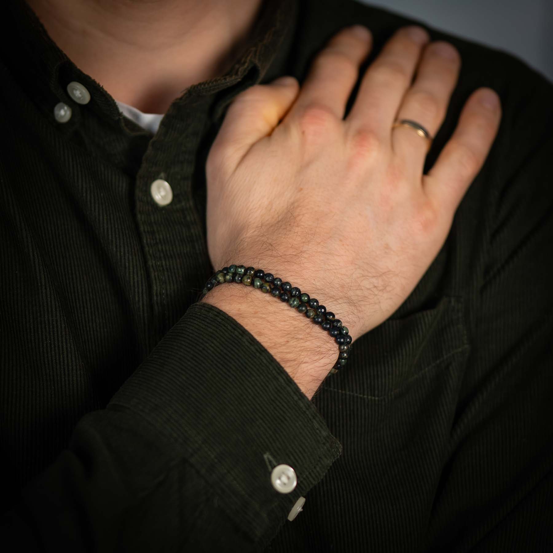 Moosachat Edelstein Armband