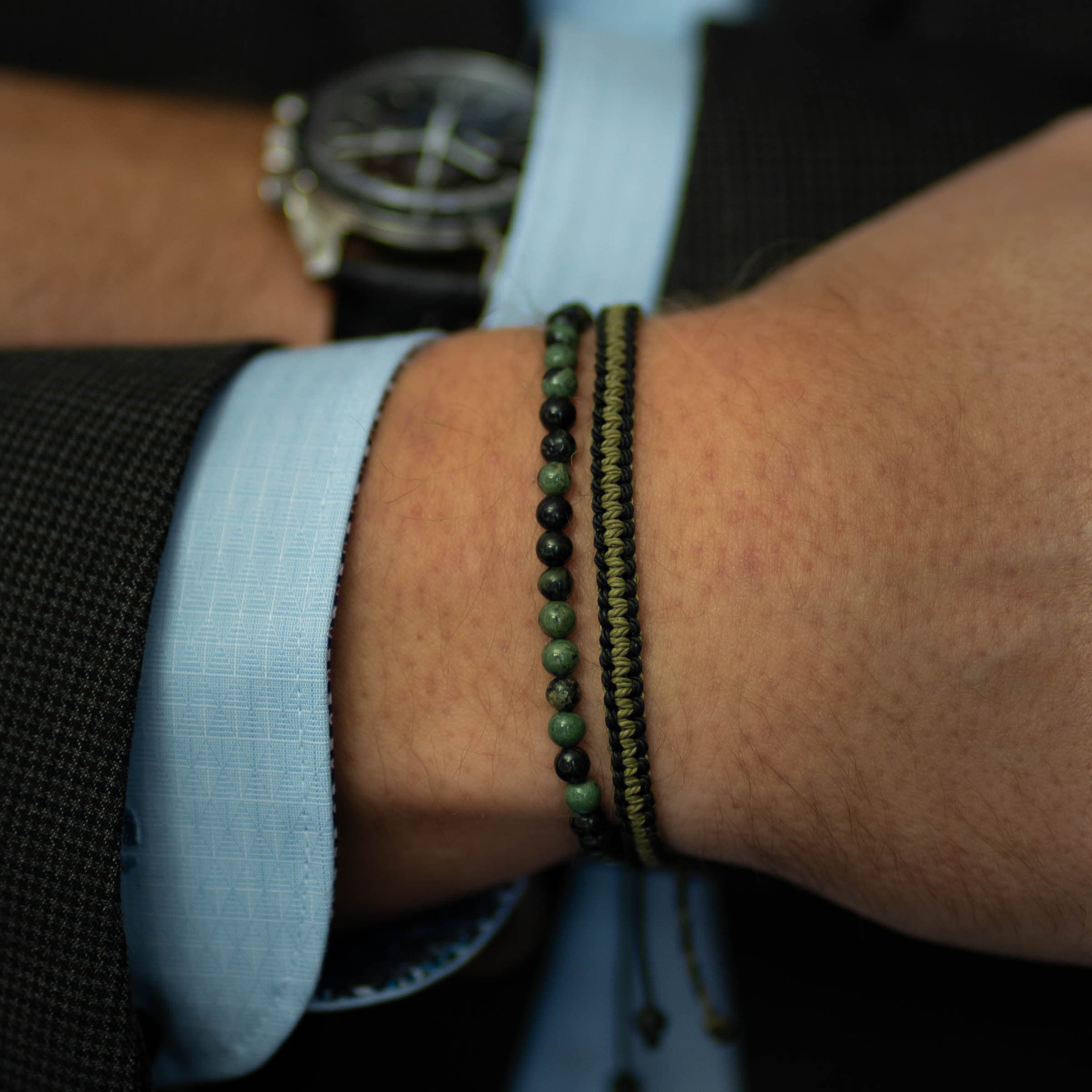 Moss Agate & Military Cobra bracelet