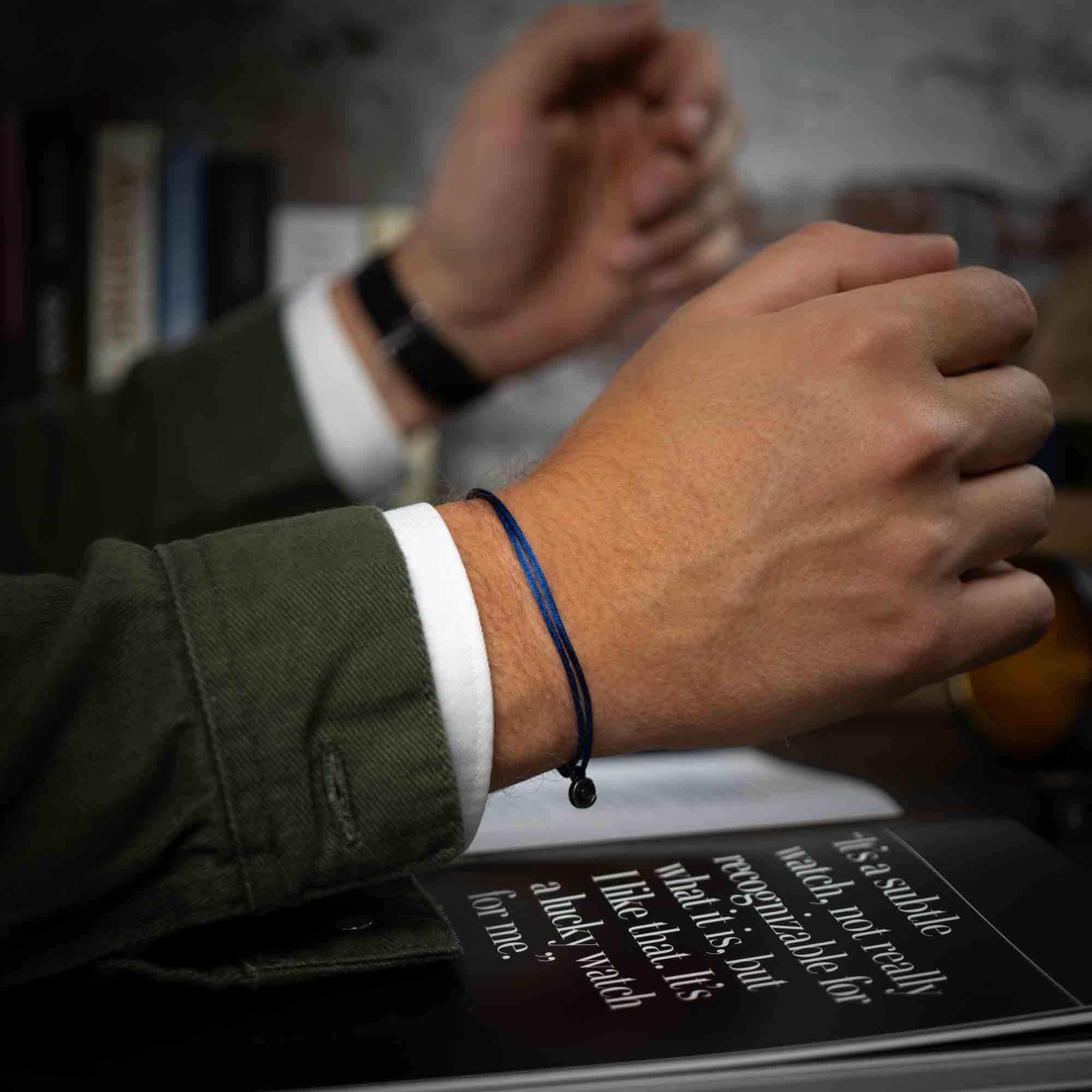 blue satin bracelet