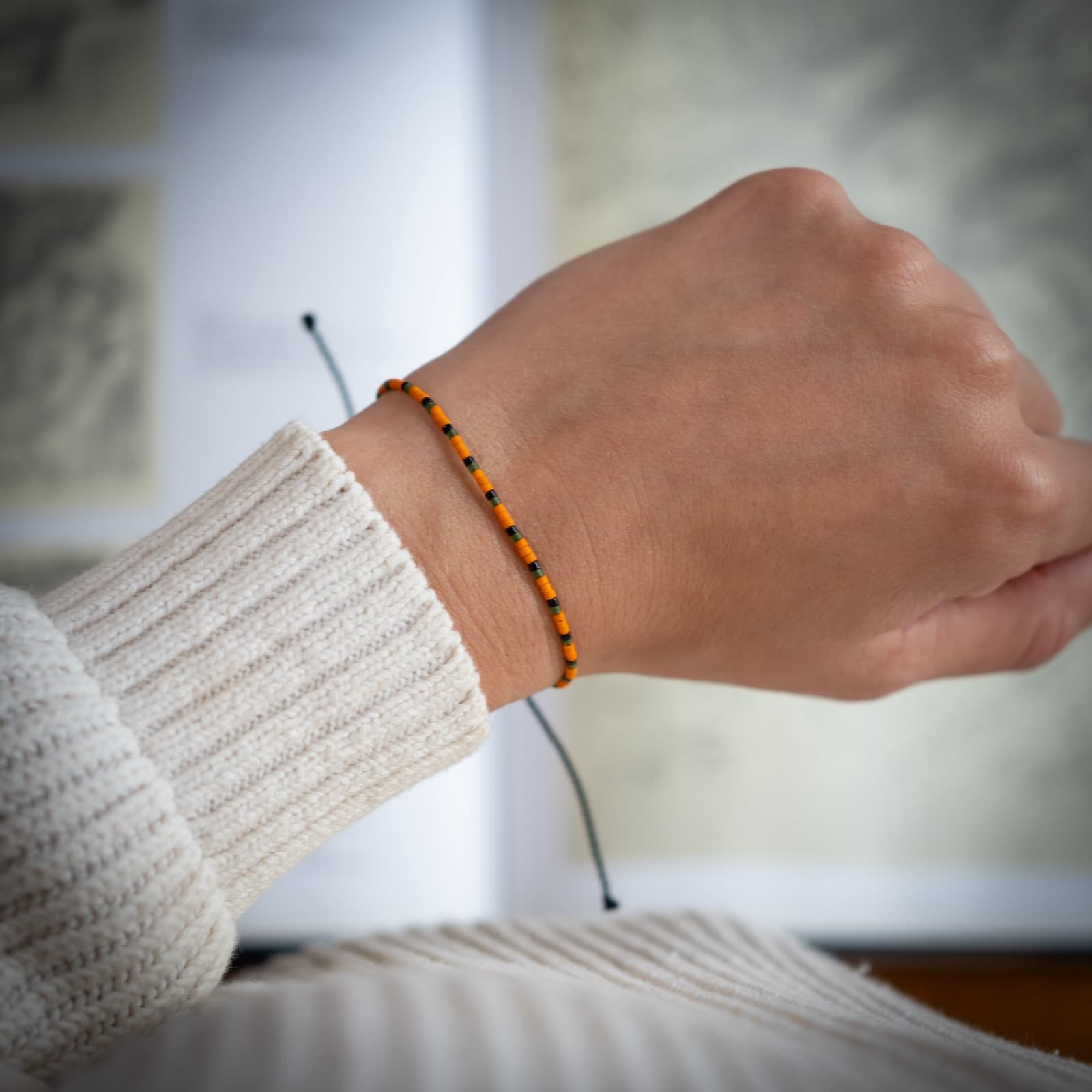 Orange Beaded Bracelet