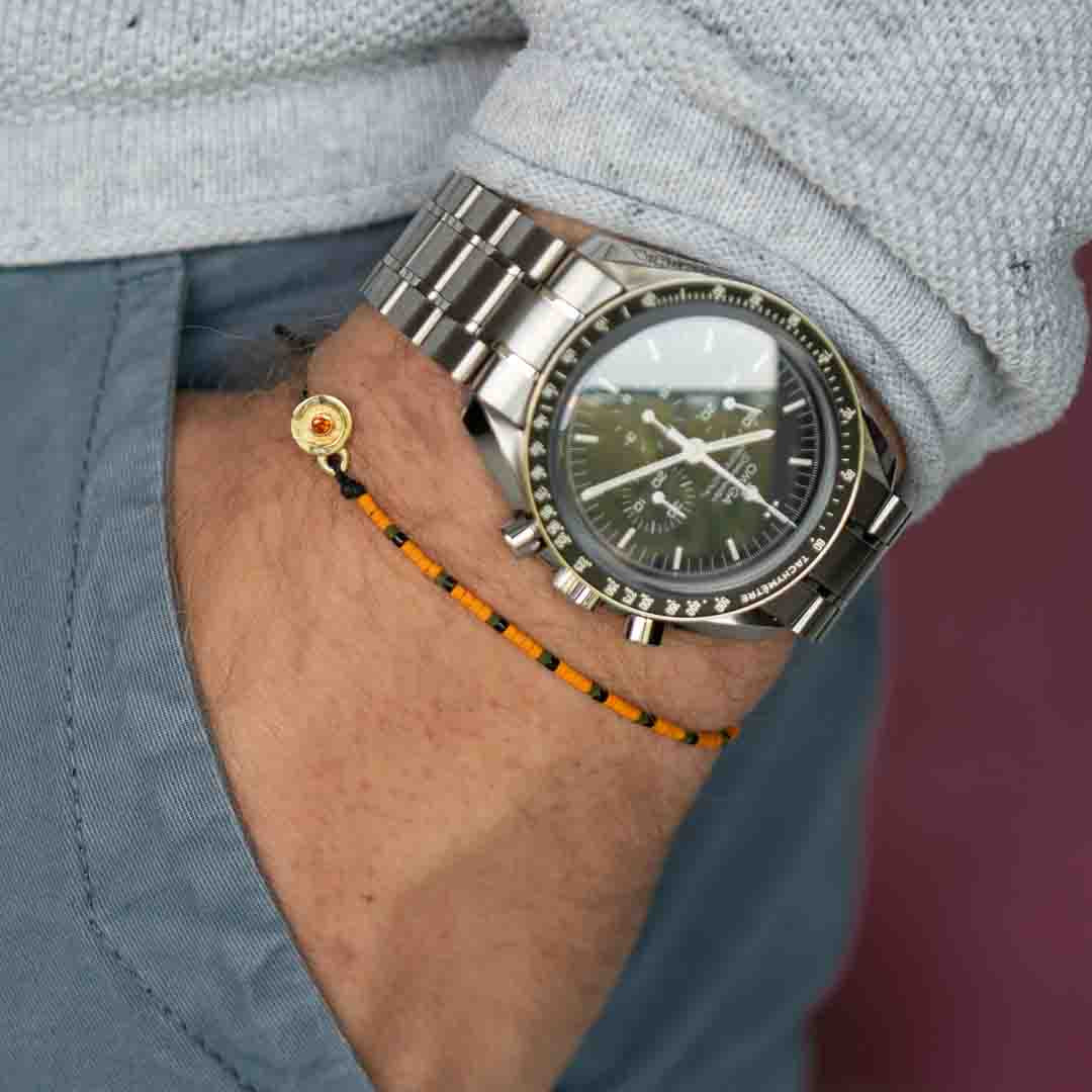 orange beaded bracelet