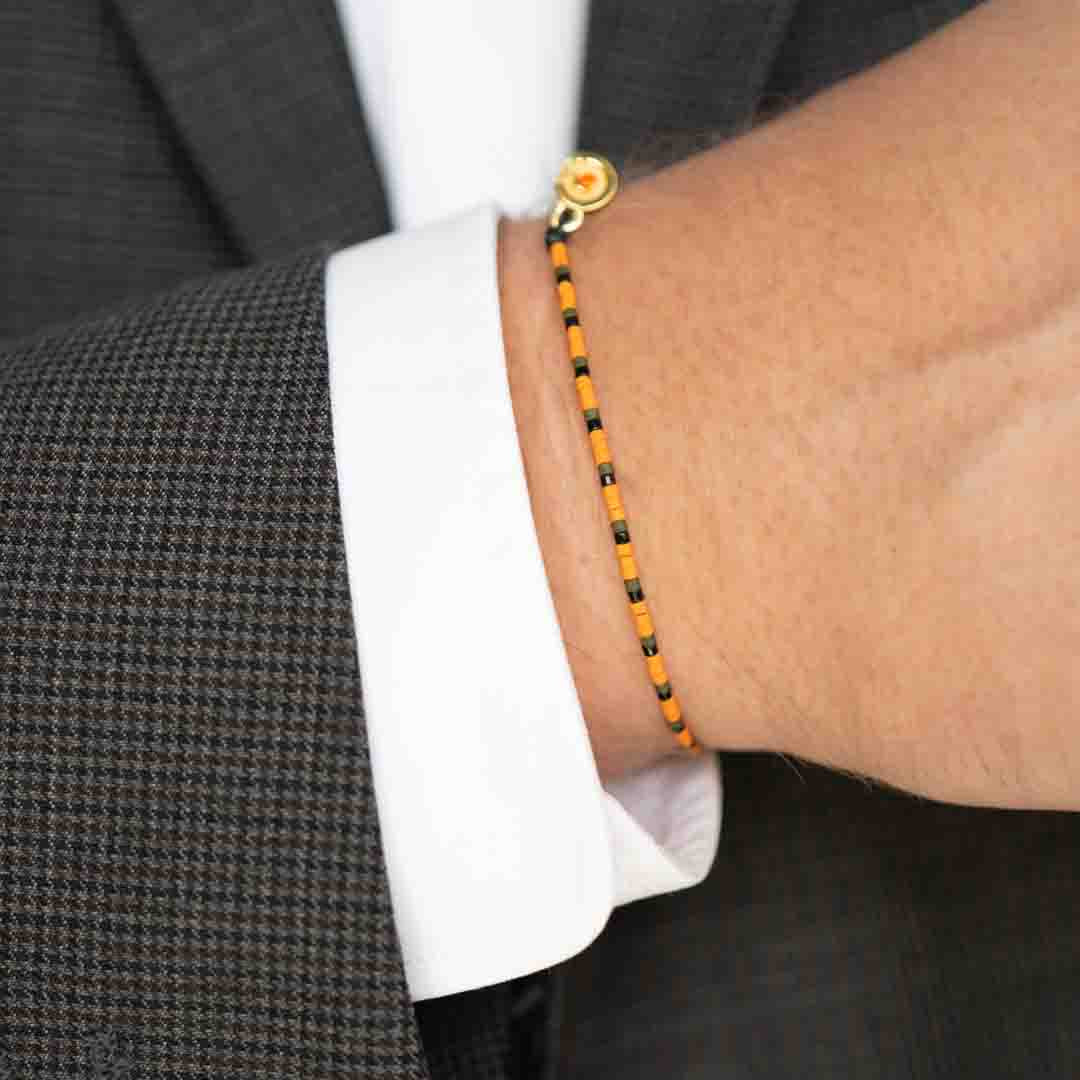 orange beaded bracelet