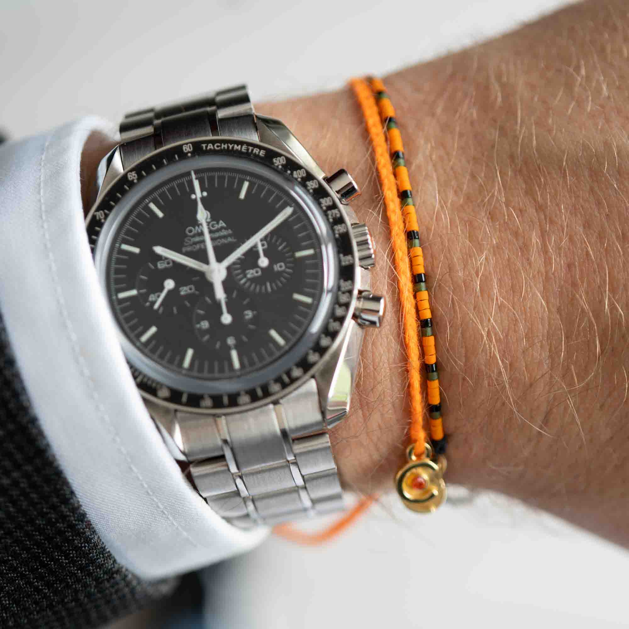 Orange 14k Gold Armband Set mit Orange Zirkon Stein