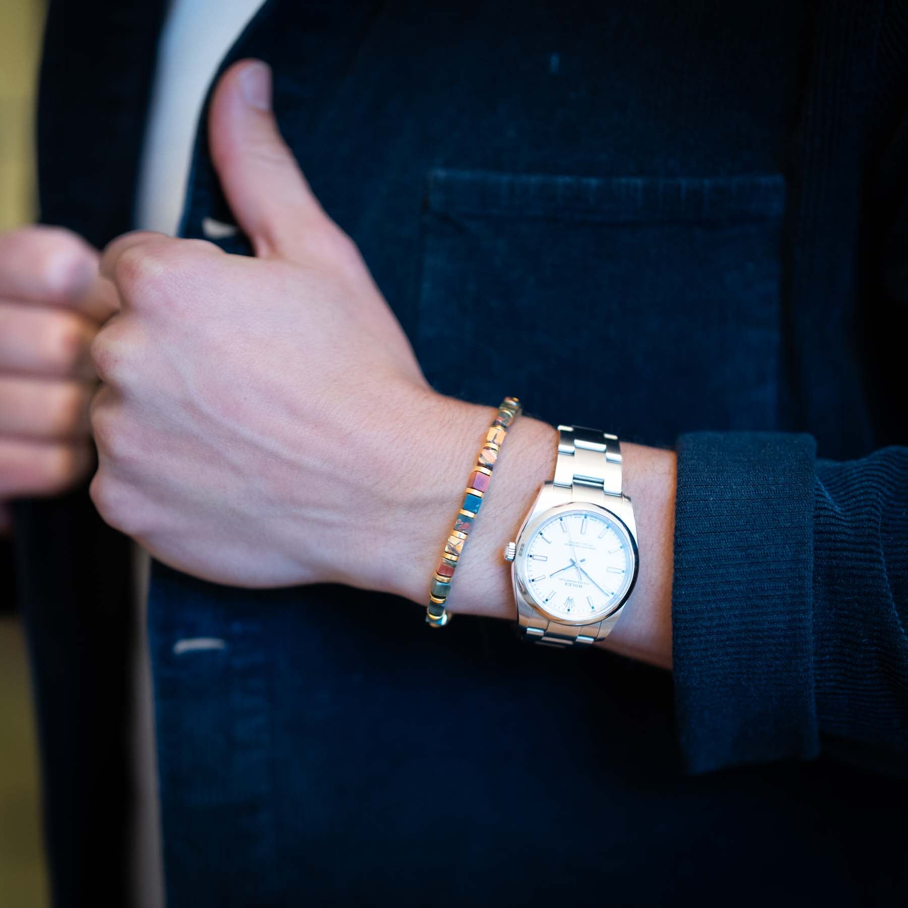 Picasso Jasper Square Cut Gemstone armband