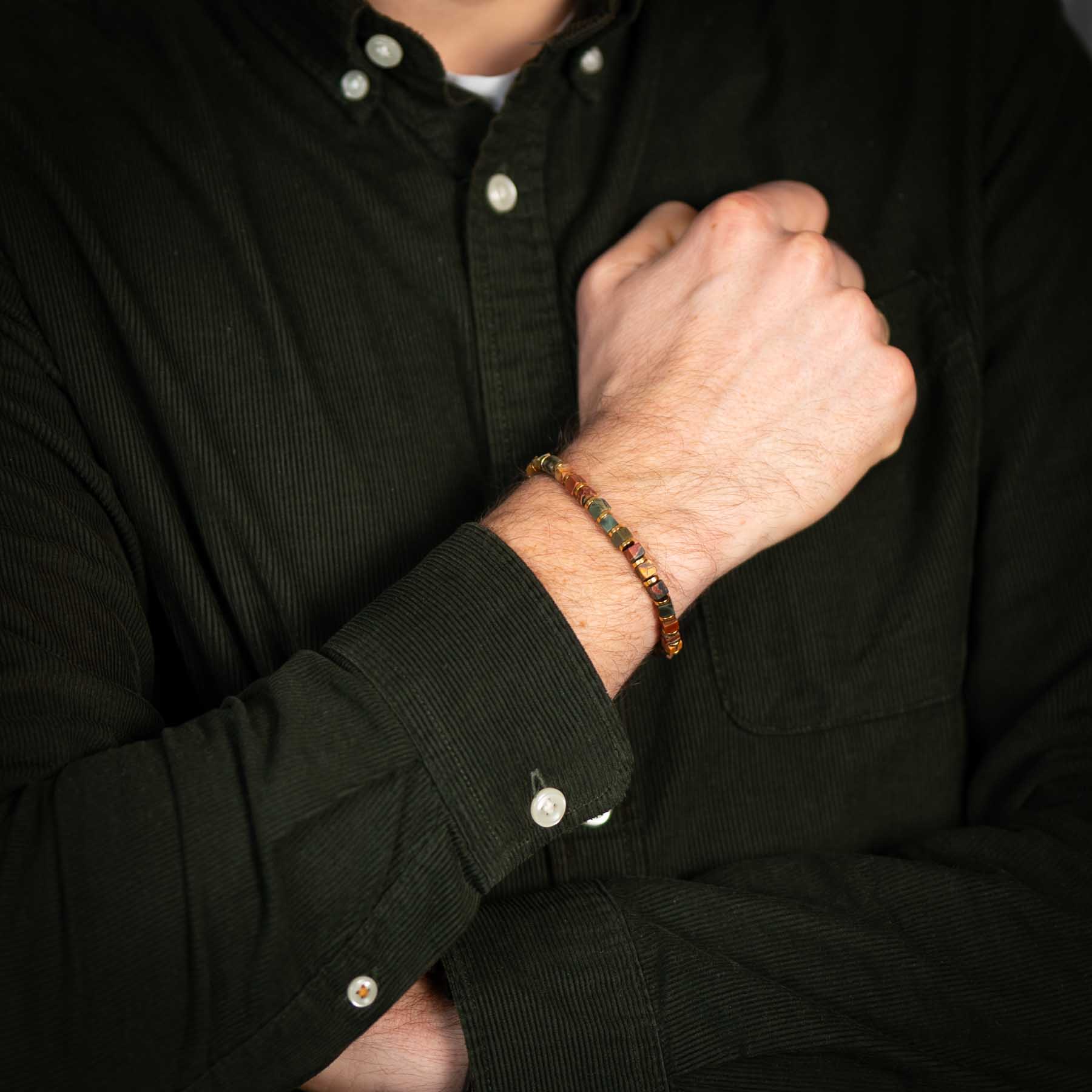 Picasso Jasper Square Cut Gemstone armband