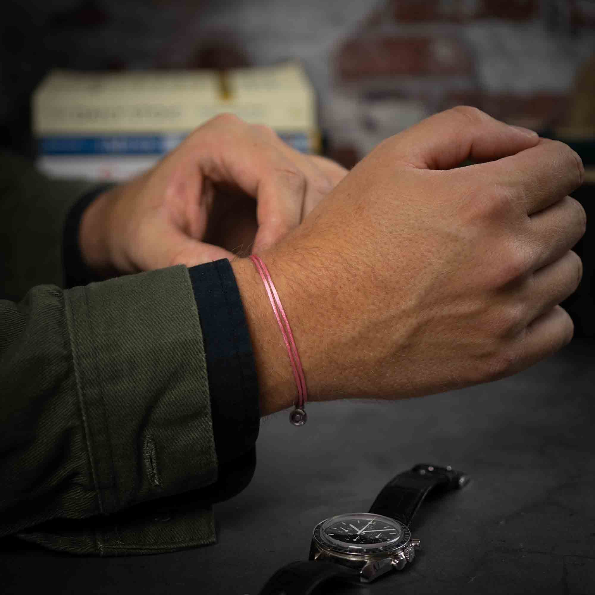 Roze Satijnen armband