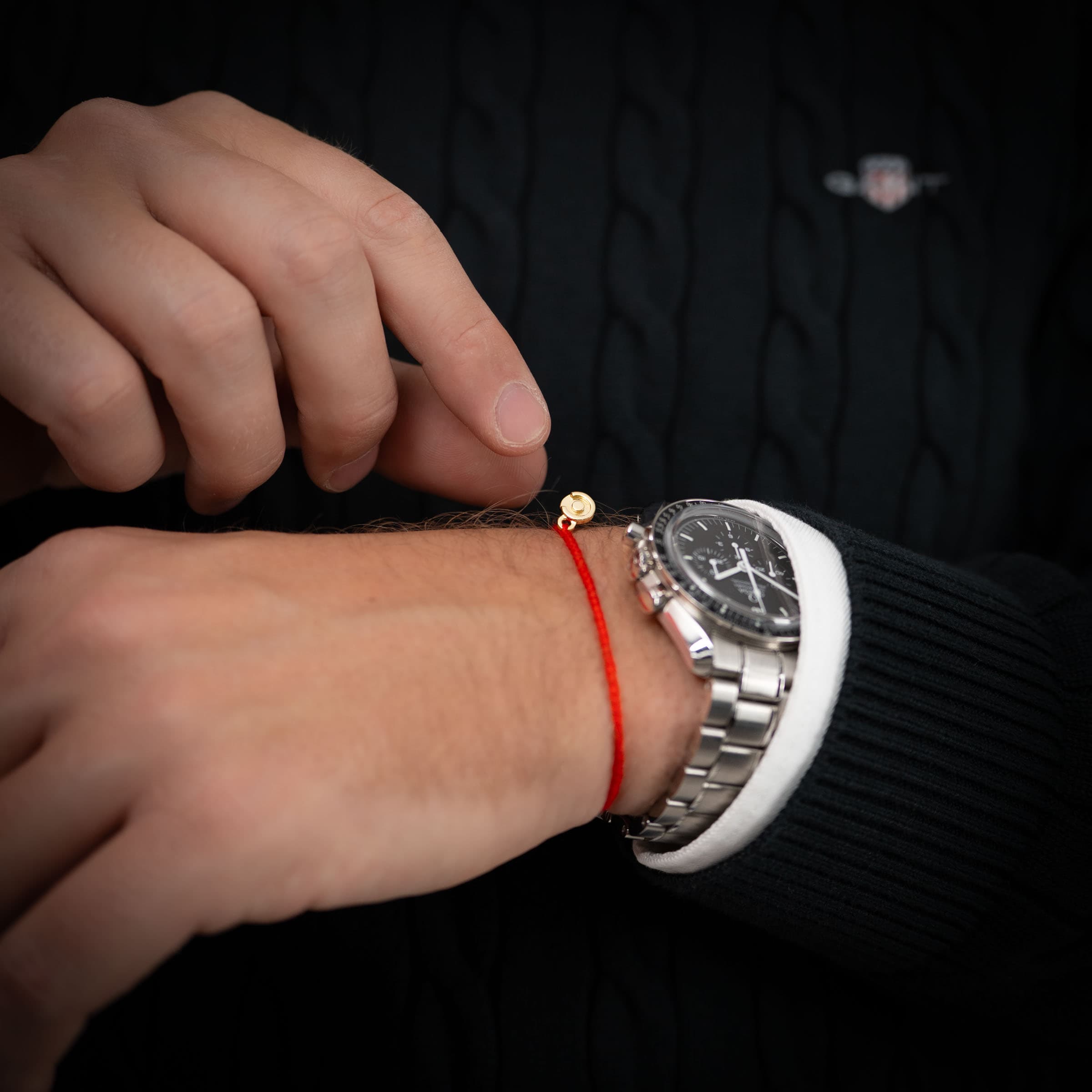 red bracelet 14k gold charm