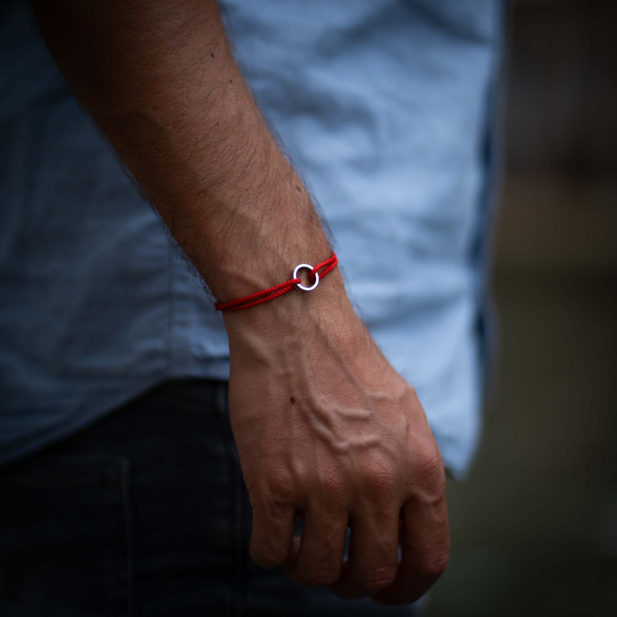 Red Ring Bracelet 925 Sterling Silver