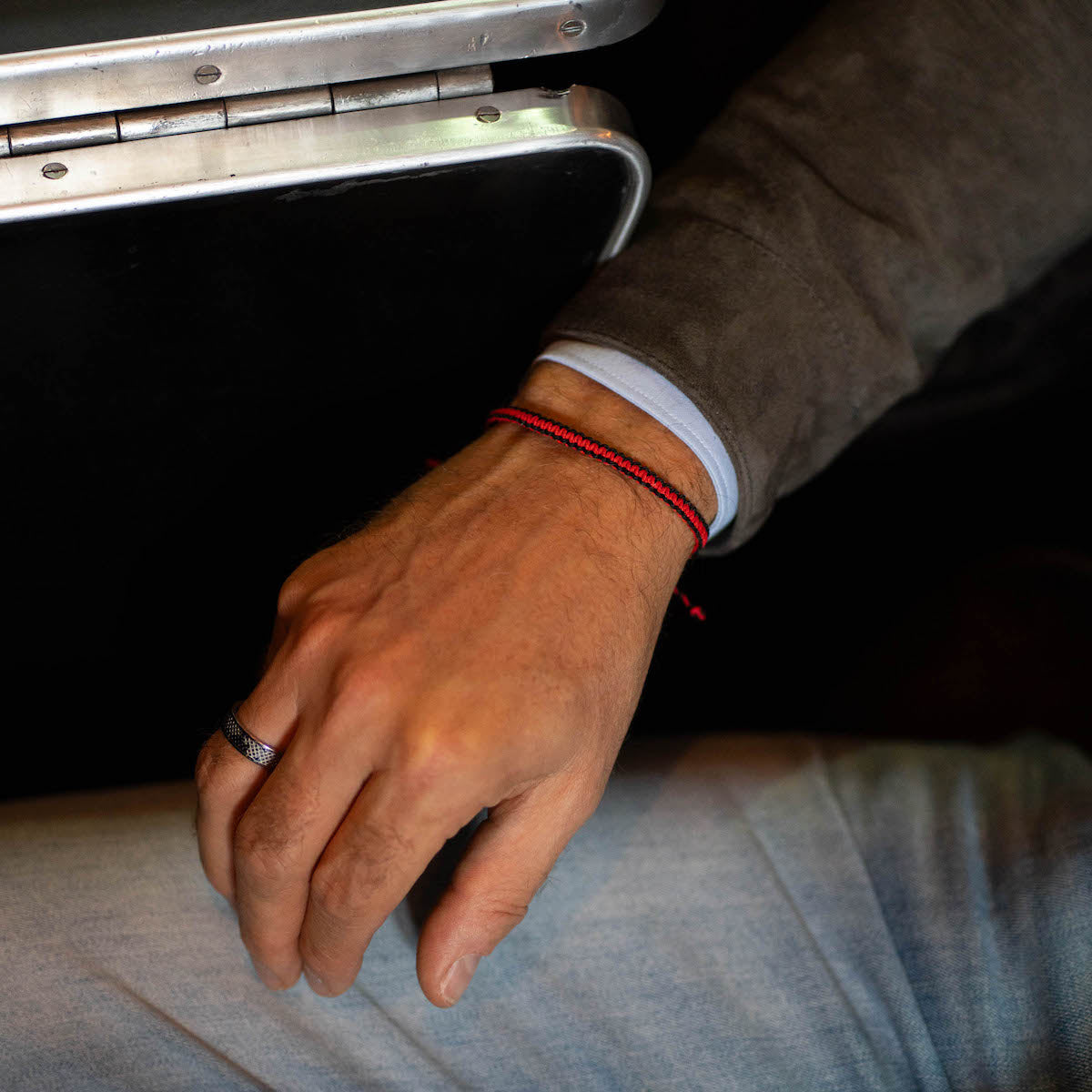 red waterproof mens bracelet