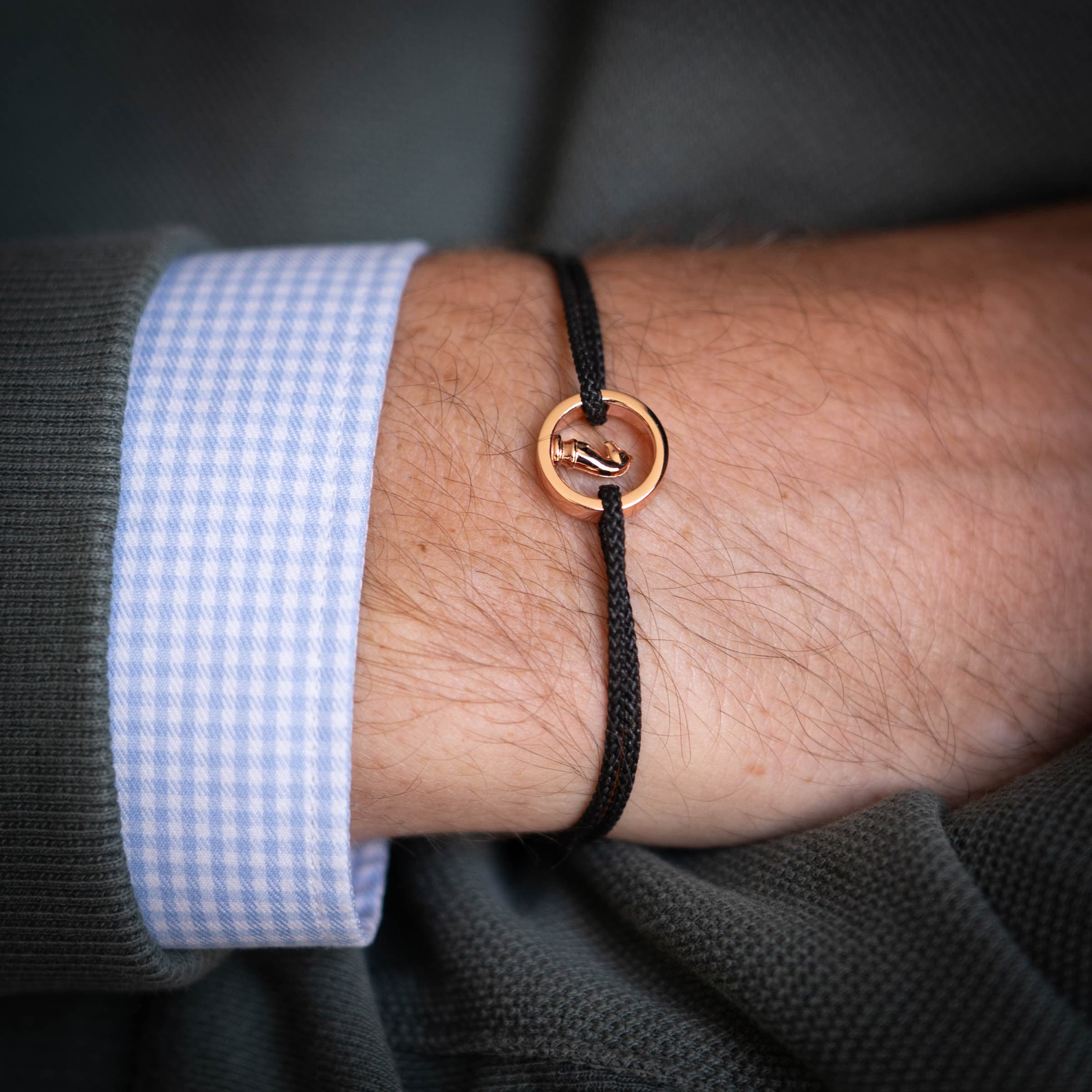 Zwarte Grandmaster armband 14k Rosé Goud