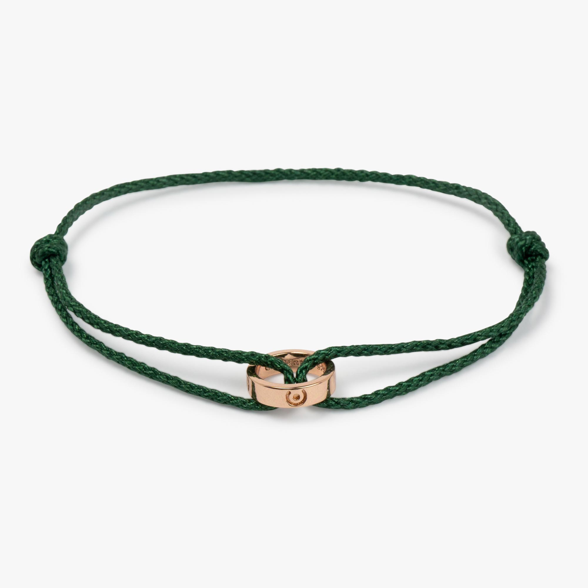 Green Ring Bracelet 14k Rose Gold plated