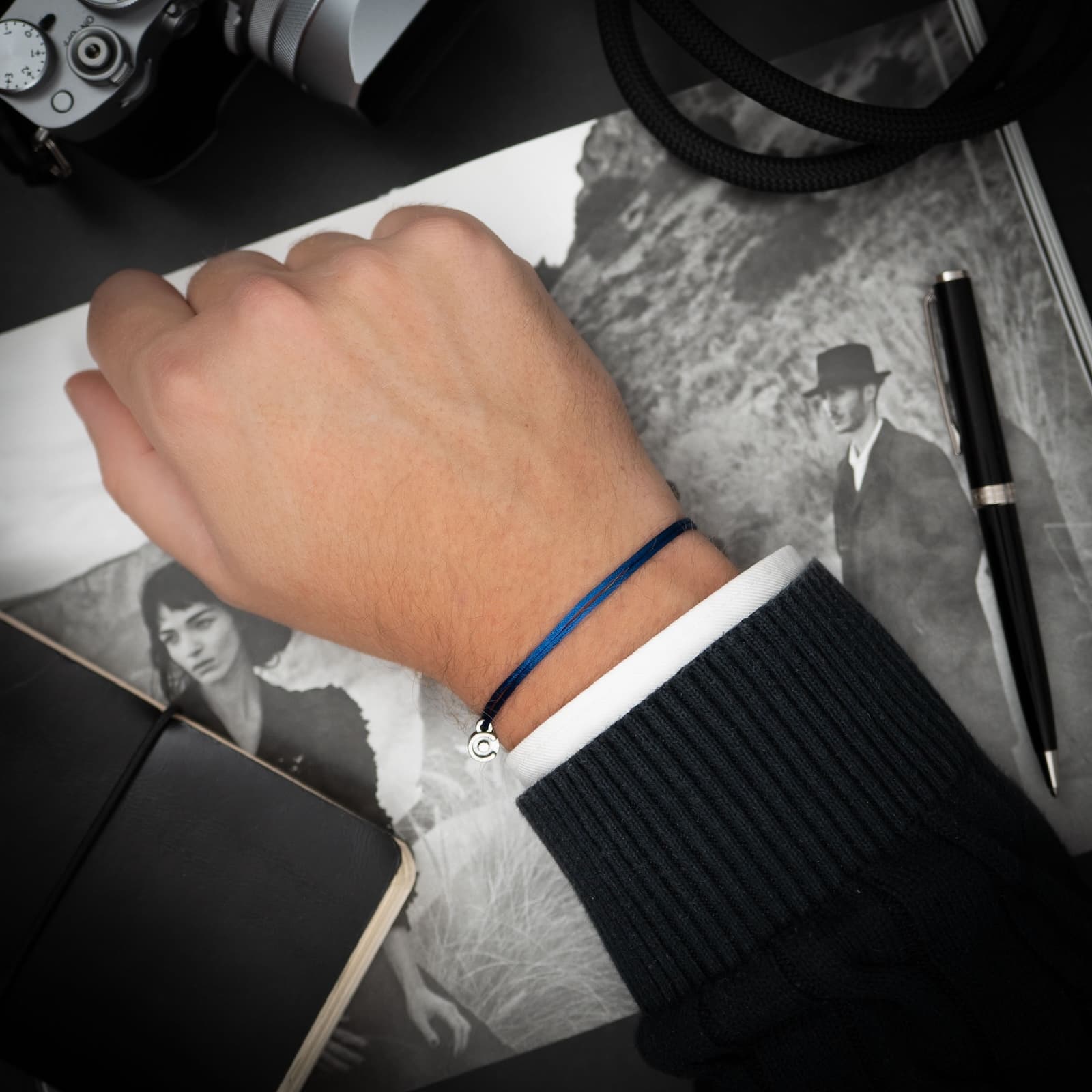 Navy Blue Satin bracelet