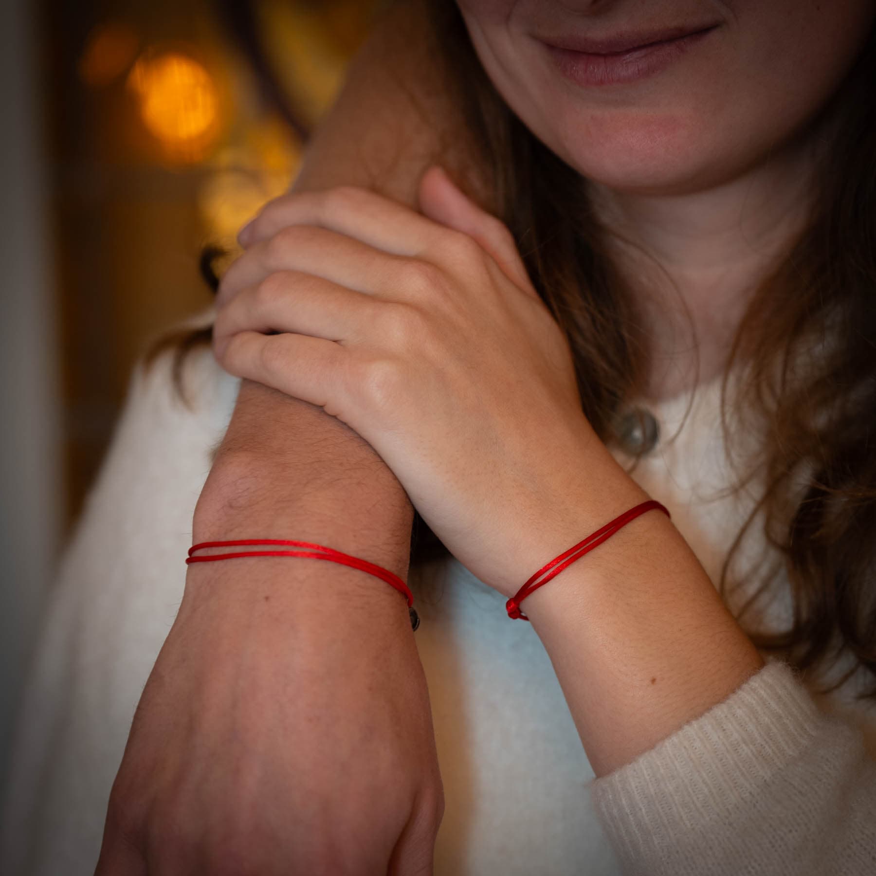 Red Satin Couple Bracelets
