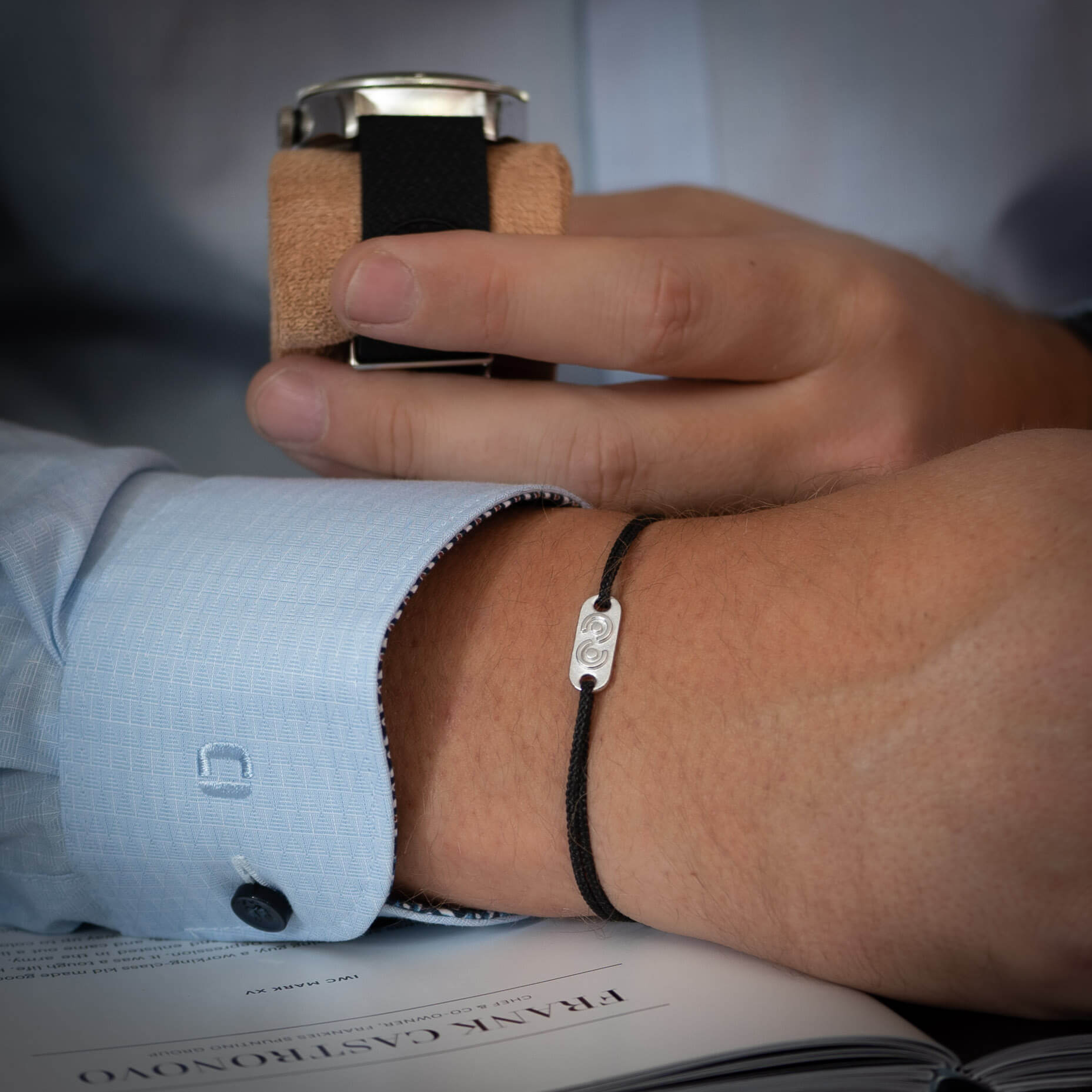 silver tag bracelet for men