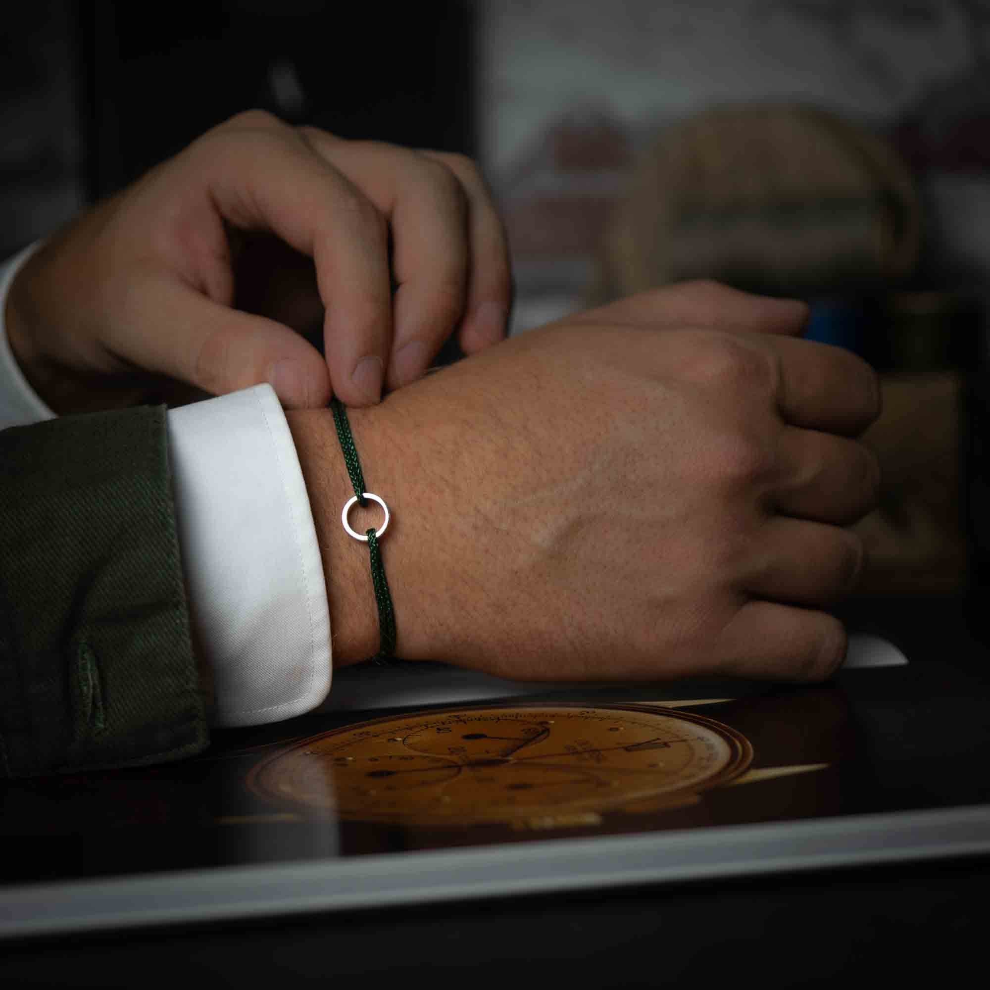 Grünes Ring Armband 925 Sterling Silber