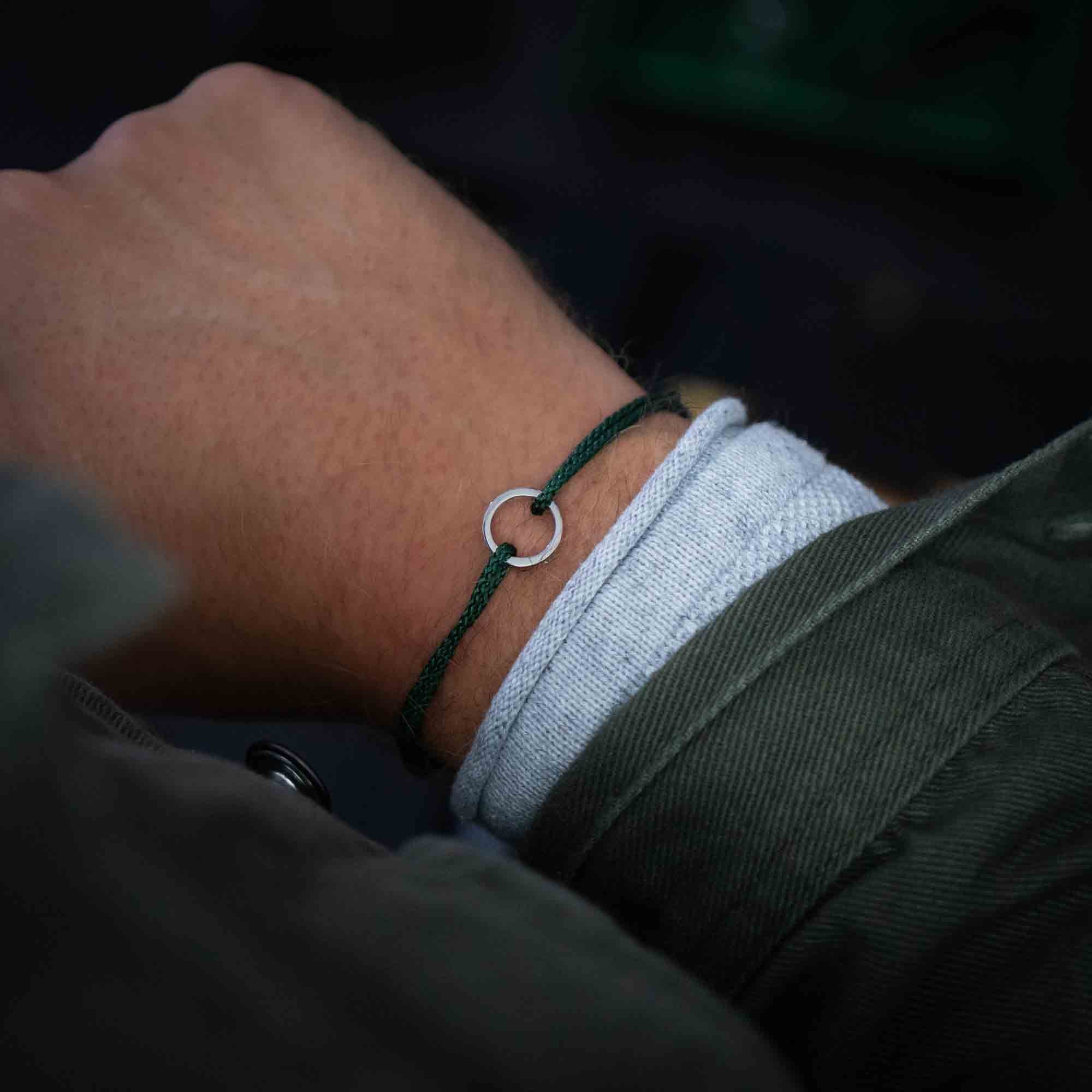 Grünes Ring Armband 925 Sterling Silber