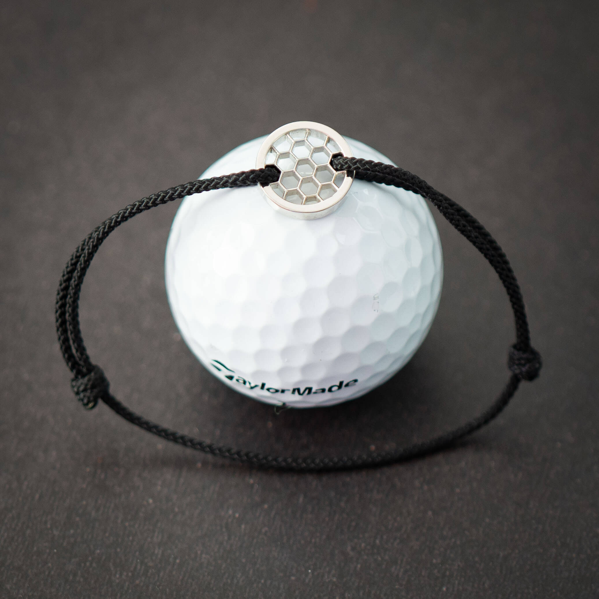 Zwarte Golf Ring Armband 925 Sterling Zilver