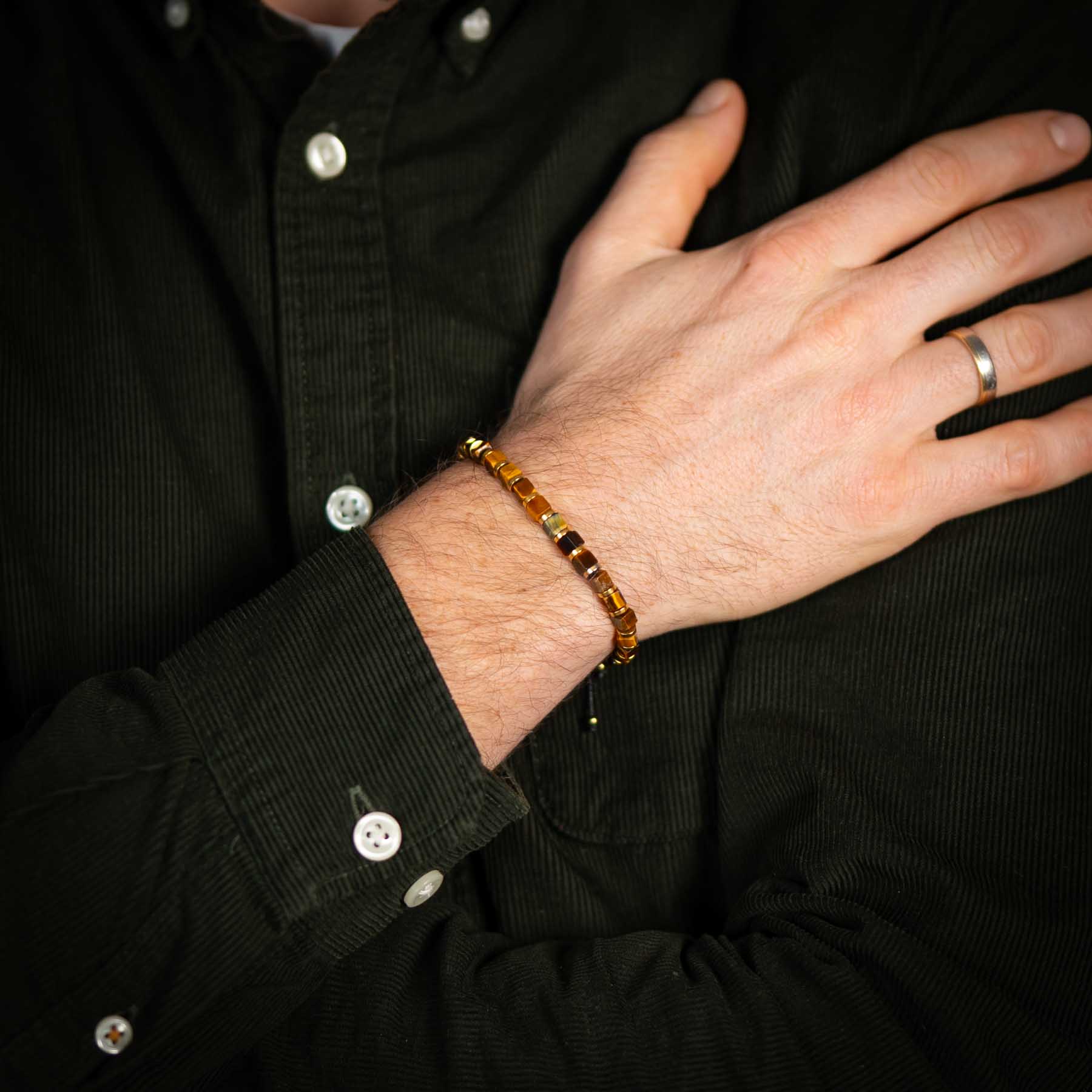 Tiger Eye Square Cut Gemstone Armband